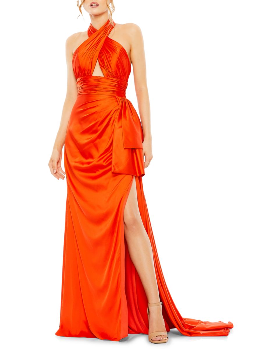 Платье с халтернеем и боковыми разрезами Mac Duggal, оранжевый
Платье с халтернеем и боковыми разрезами Mac Duggal, оранжевый
