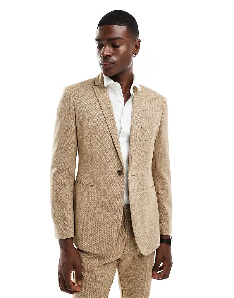Узкий пиджак ASOS DESIGN из шерстяной смеси с текстурой «корзинка» карамельного цвета
Узкий пиджак ASOS DESIGN из шерстяной смеси с текстурой «корзинка» карамельного цвета