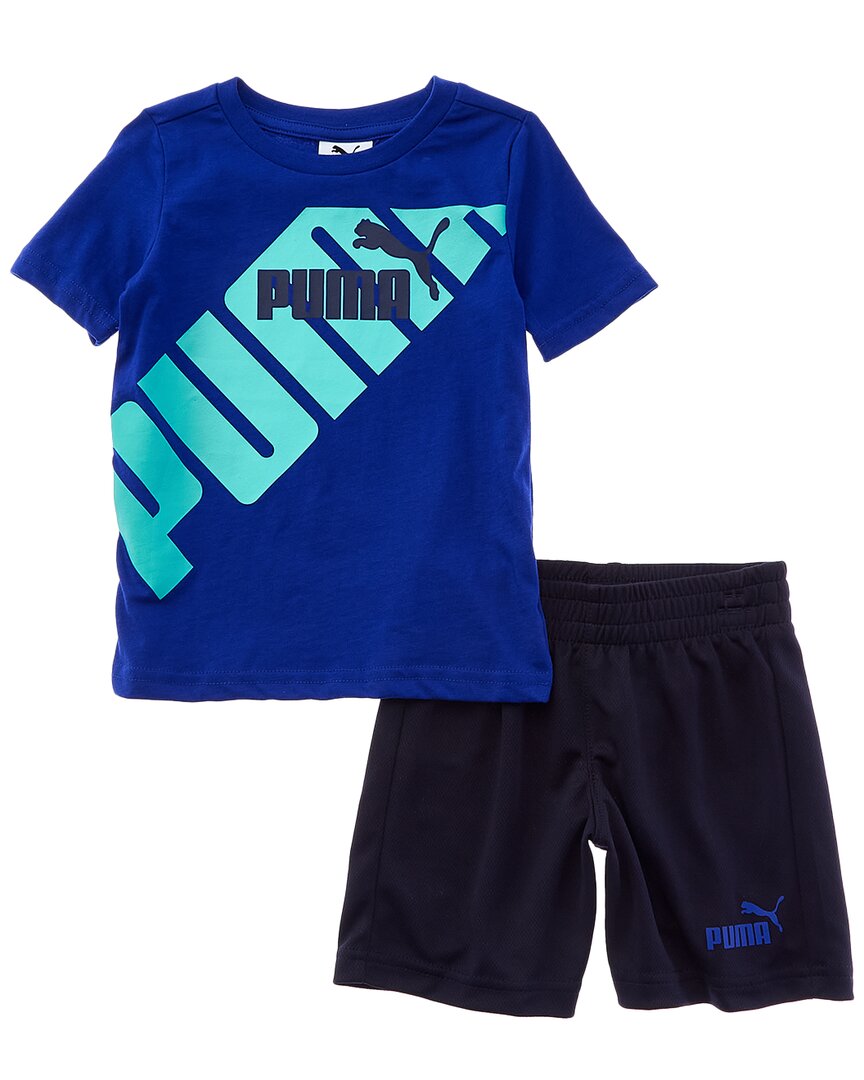 Комплект из футболки и шорт PUMA, синий
Комплект из футболки и шорт PUMA, синий