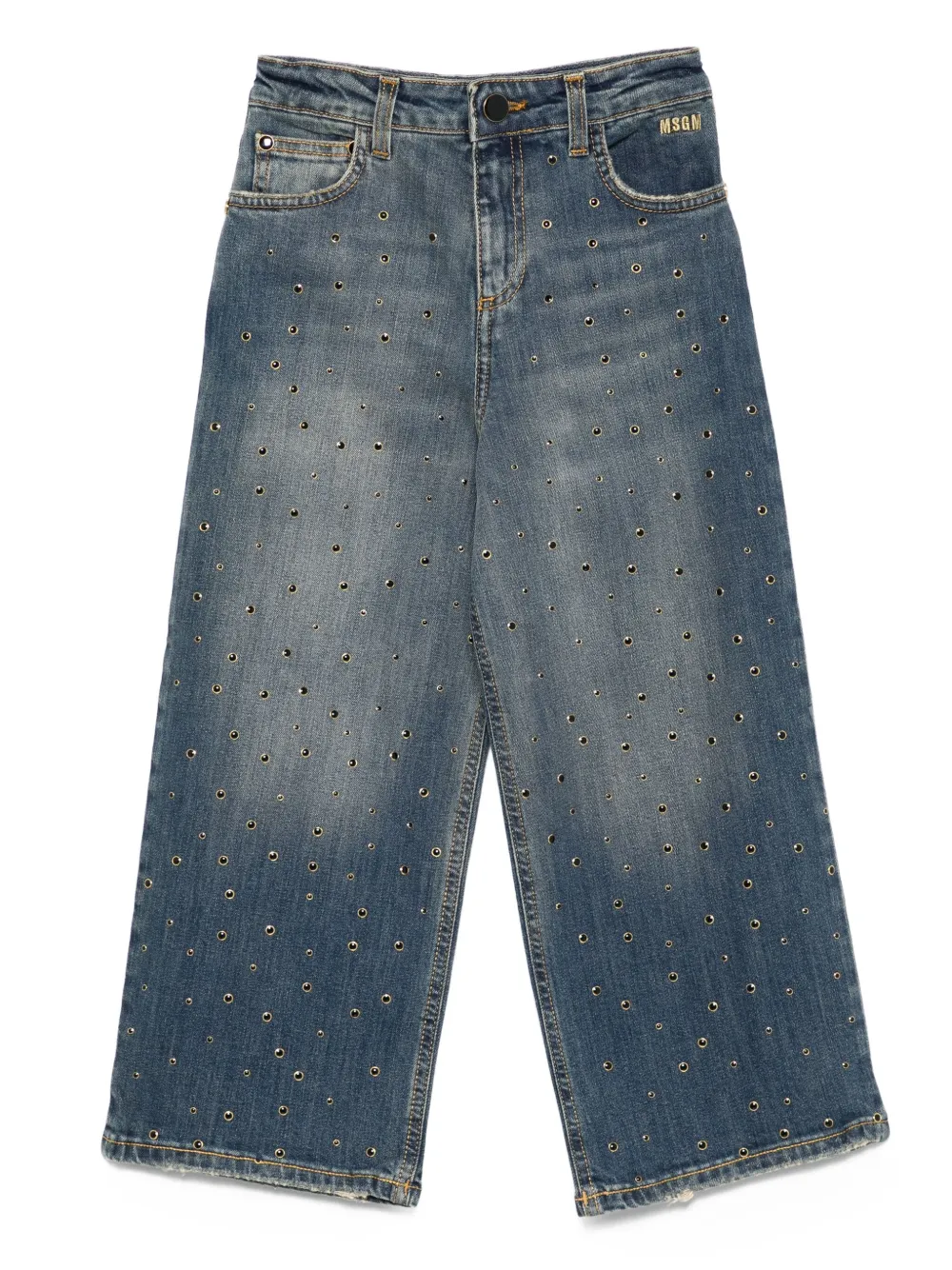 Широкие джинсы с люверсами MSGM Kids, синий
Широкие джинсы с люверсами MSGM Kids, синий