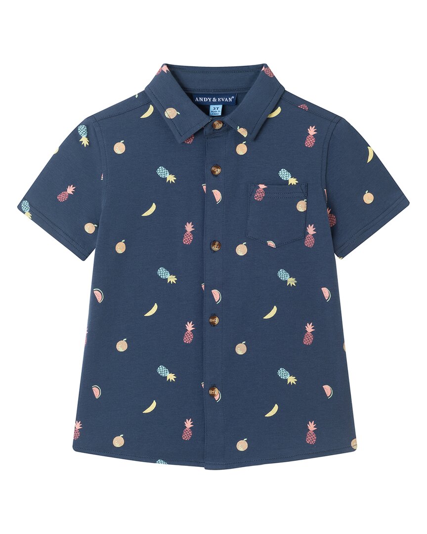 Andy & Evan Футболка с принтом фруктов и пуговицами, синий
Andy & Evan Футболка с принтом фруктов и пуговицами, синий