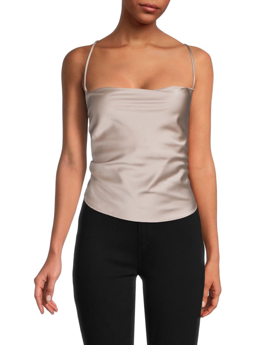 Атласный топ-майка с завязками на спине Renee C., бежевый
Атласный топ-майка с завязками на спине Renee C., бежевый