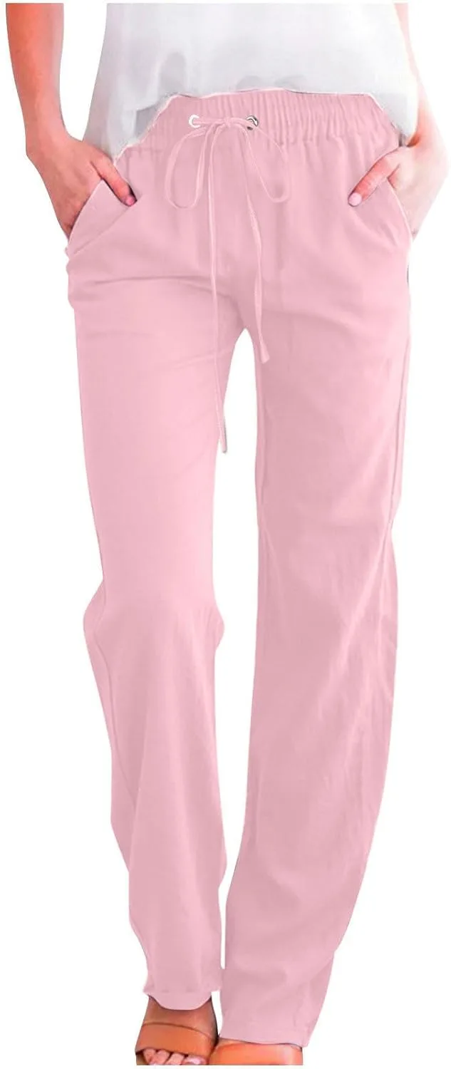 Льняные брюки с эластичным поясом и шнурком
Льняные брюки с эластичным поясом и шнурком