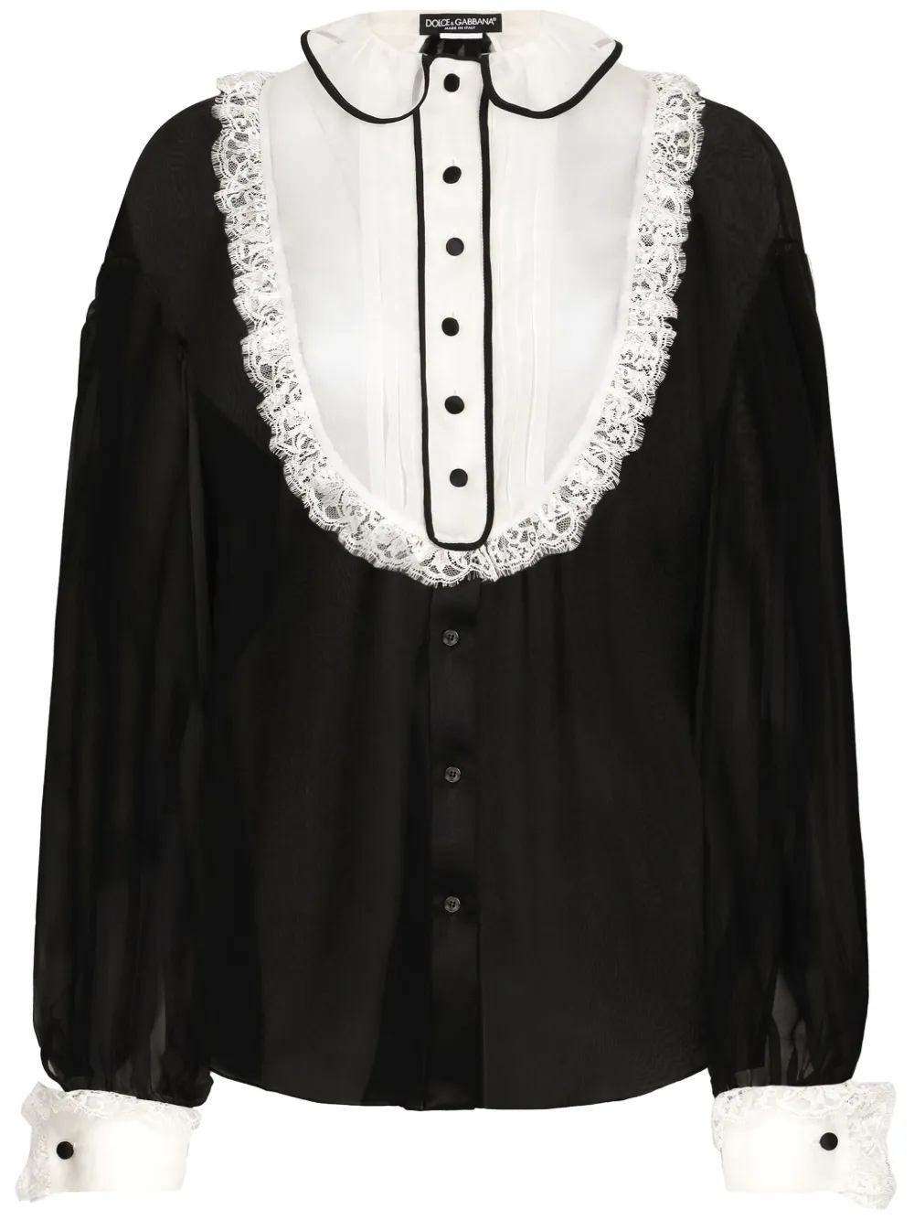 Рубашка с манишкой DOLCE & GABBANA, черный 
Рубашка с манишкой DOLCE & GABBANA, черный