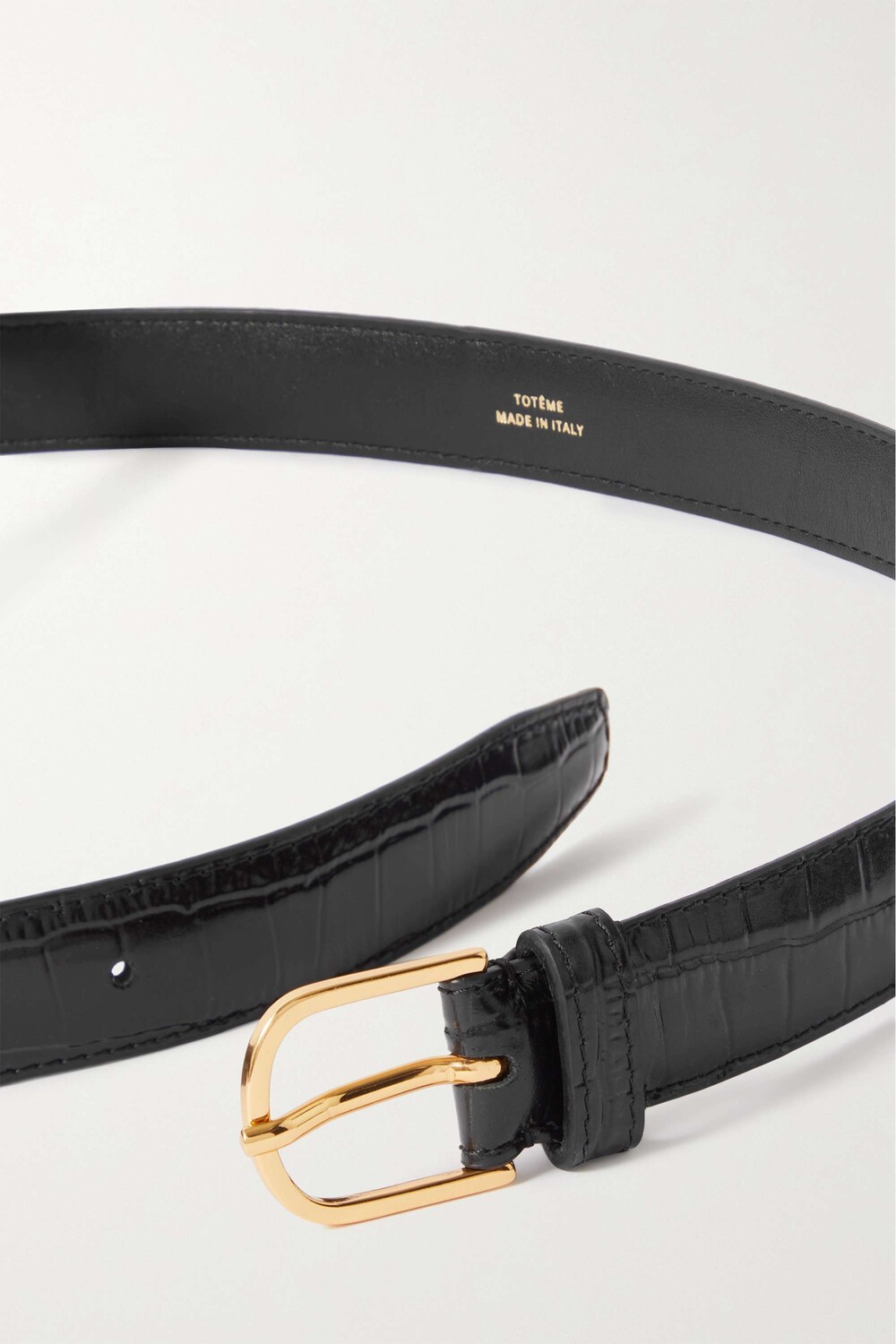 TOTEME Ремень из кожи с эффектом крокодила, черный
TOTEME Ремень из кожи с эффектом крокодила, черный