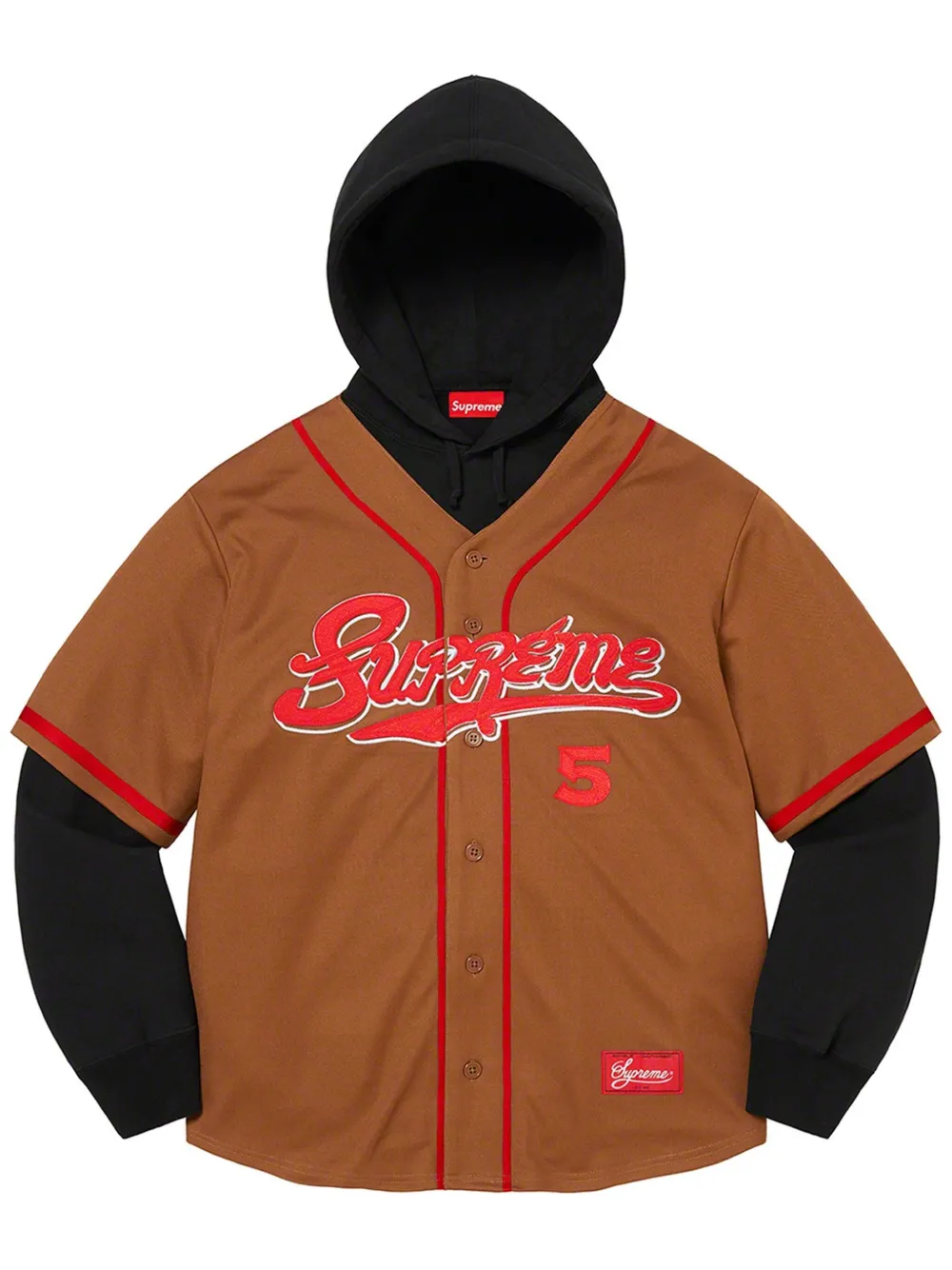 Худи Baseball Jersey Supreme, коричневый 
Худи Baseball Jersey Supreme, коричневый