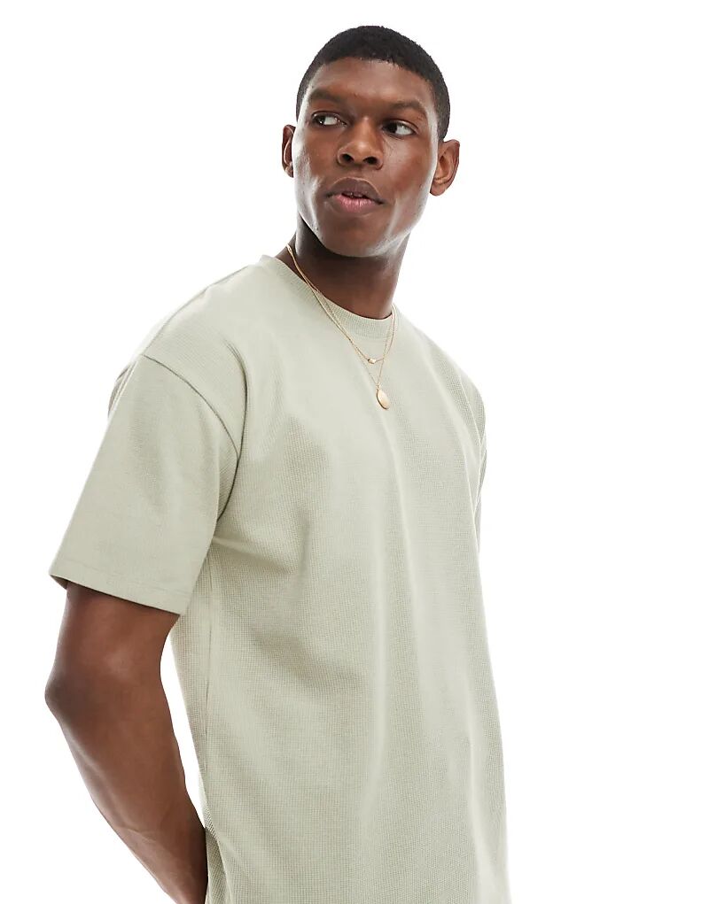 Футболка New Look свободного кроя с вафельным рисунком, цвет «камень»
Футболка New Look свободного кроя с вафельным рисунком, цвет «камень»