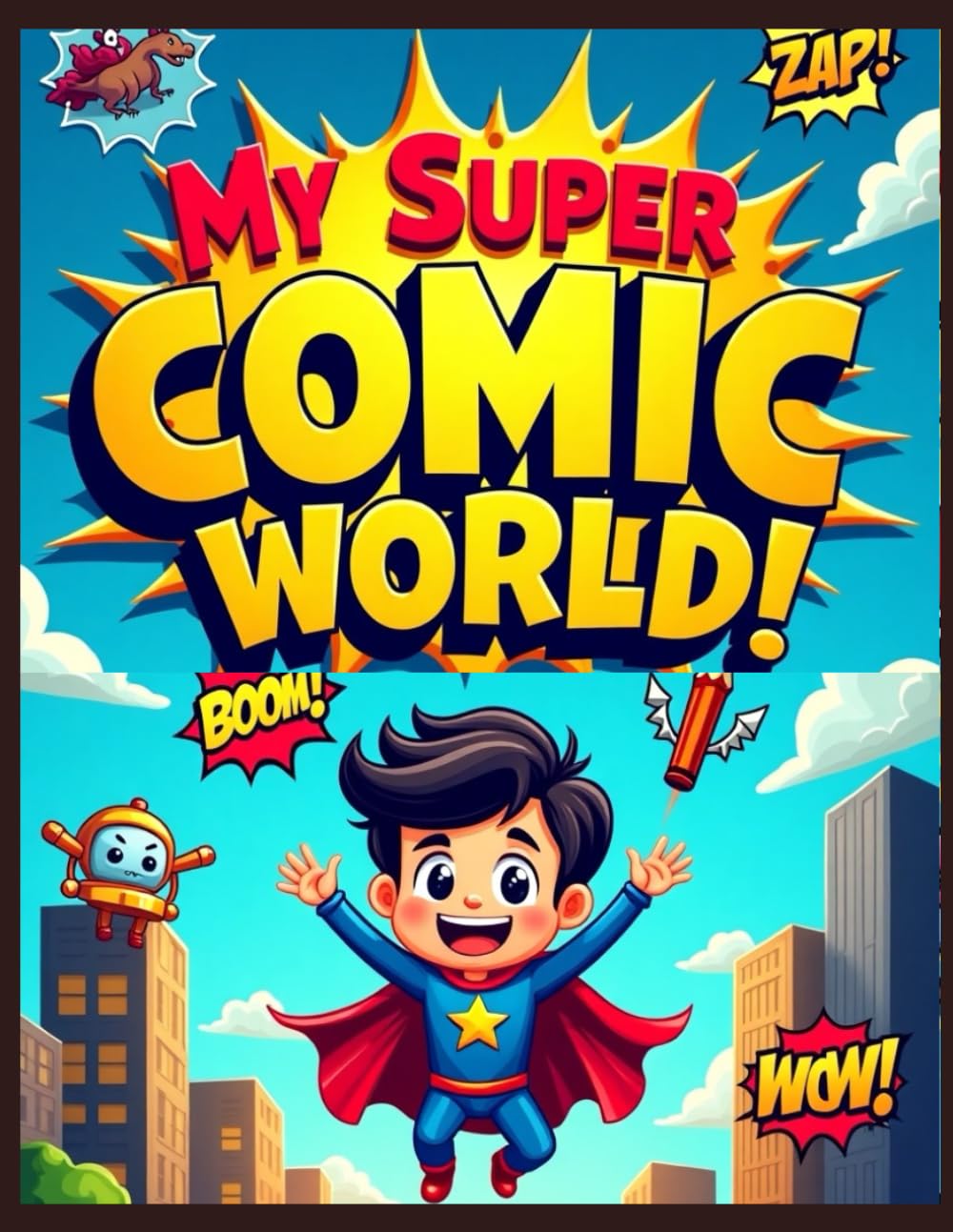 "My Super Comic World!": A Blank Comic Book for Kids to Create Their Own Heroes, Stories, and Adventures - 112 Pages of Pure Imagination! (Independently published)
"My Super Comic World!": A Blank Comic Book for Kids to Create Their Own Heroes, Stories, and Adventures - 112 Pages of Pure Imagination! (Independently published)