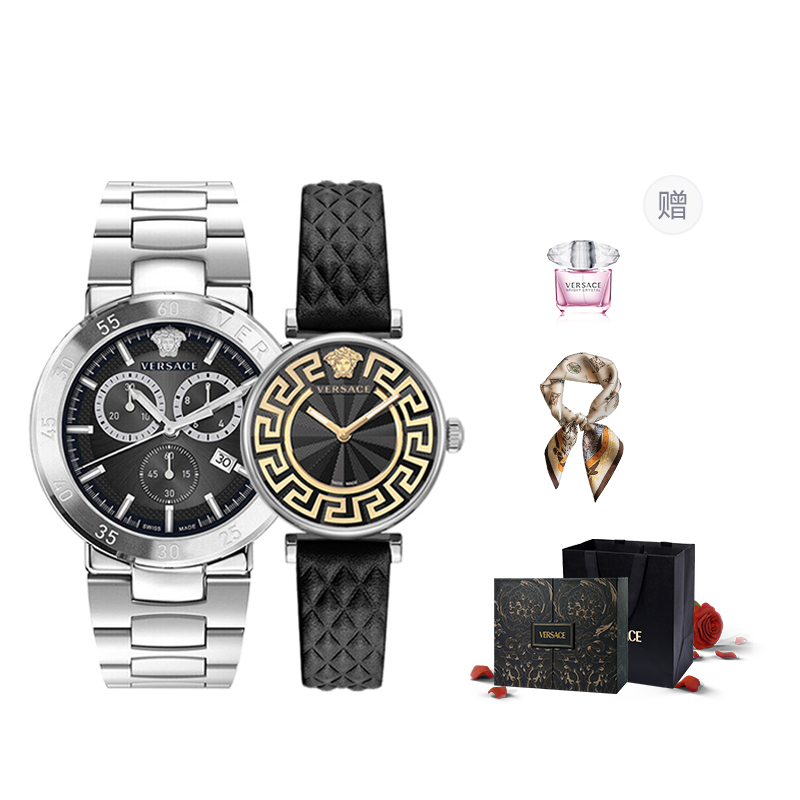 VERSACE Часы Wrist Watch Quartz Movement Stainless Steel Watchband 43 Black Dial Men's Watch Purple Rose Box+Silk Scarf, Black Gold Matching Watches
VERSACE Часы Wrist Watch Quartz Movement Stainless Steel Watchband 43 Black Dial Men's Watch Purple Rose Box+Silk Scarf, Black Gold Matching Watches