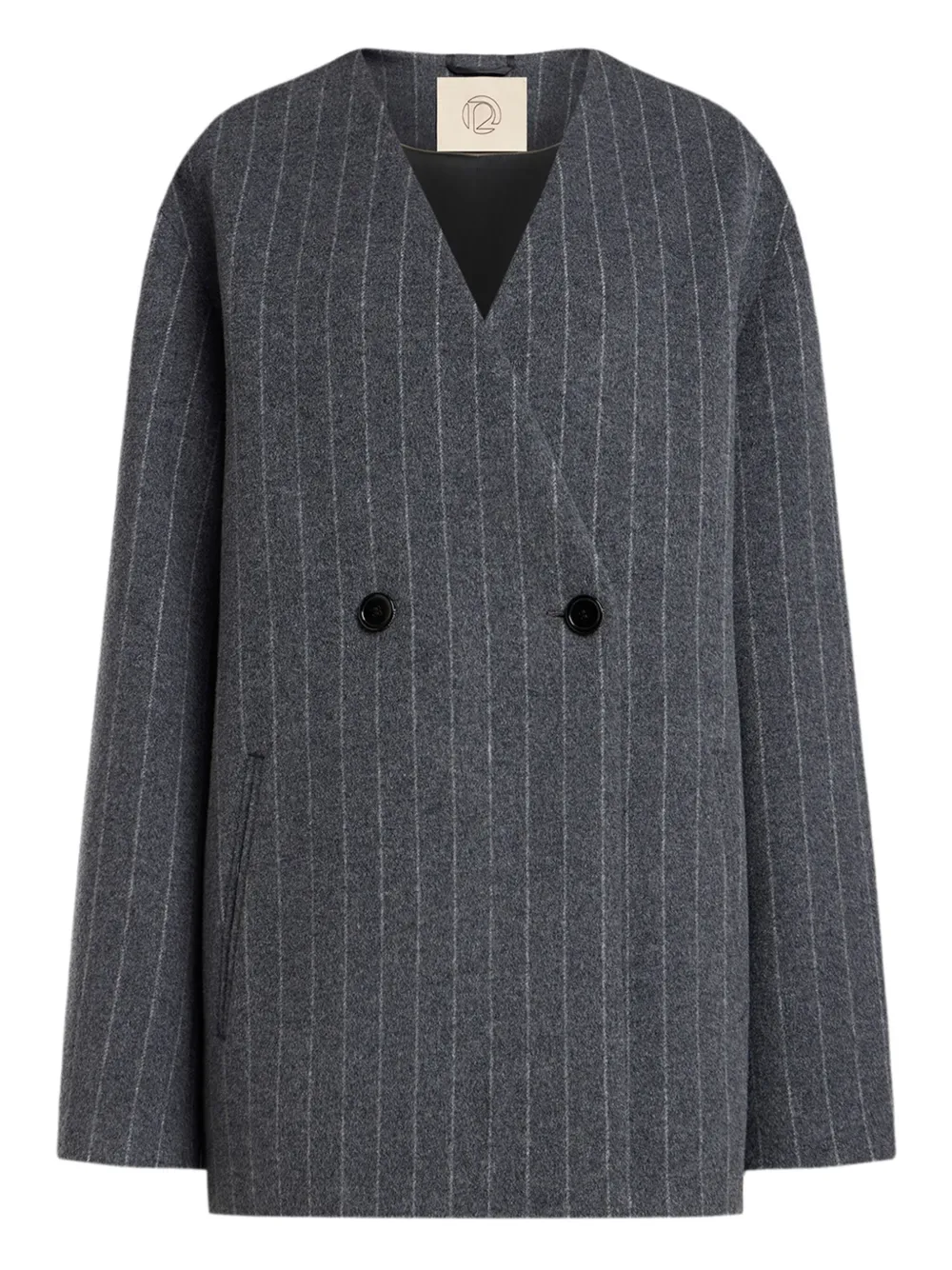 Двубортное пальто в тонкую полоску 12 STOREEZ, серый
Двубортное пальто в тонкую полоску 12 STOREEZ, серый