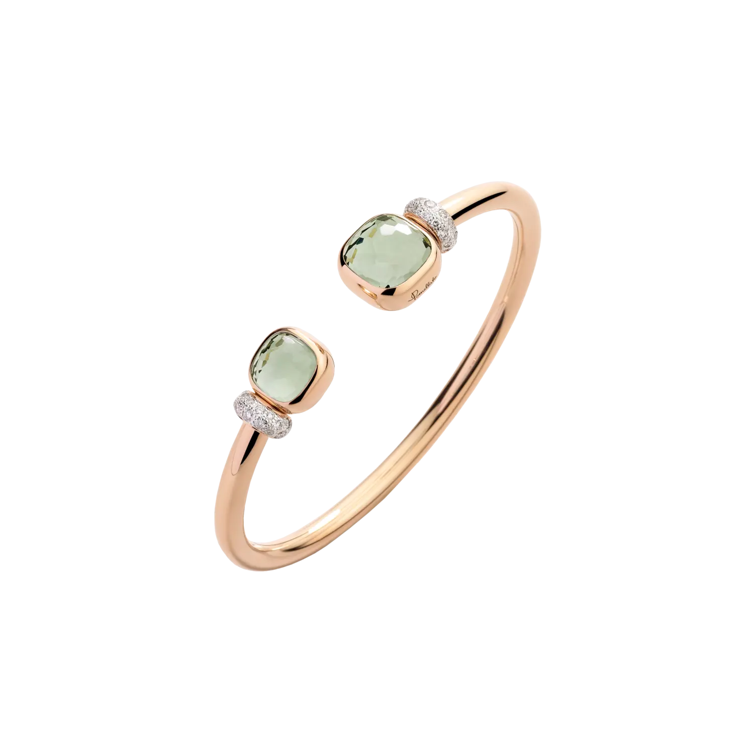 Браслет Pomellato Nudo из розового и белого золота с празиолитом и белыми бриллиантами
Браслет Pomellato Nudo из розового и белого золота с празиолитом и белыми бриллиантами