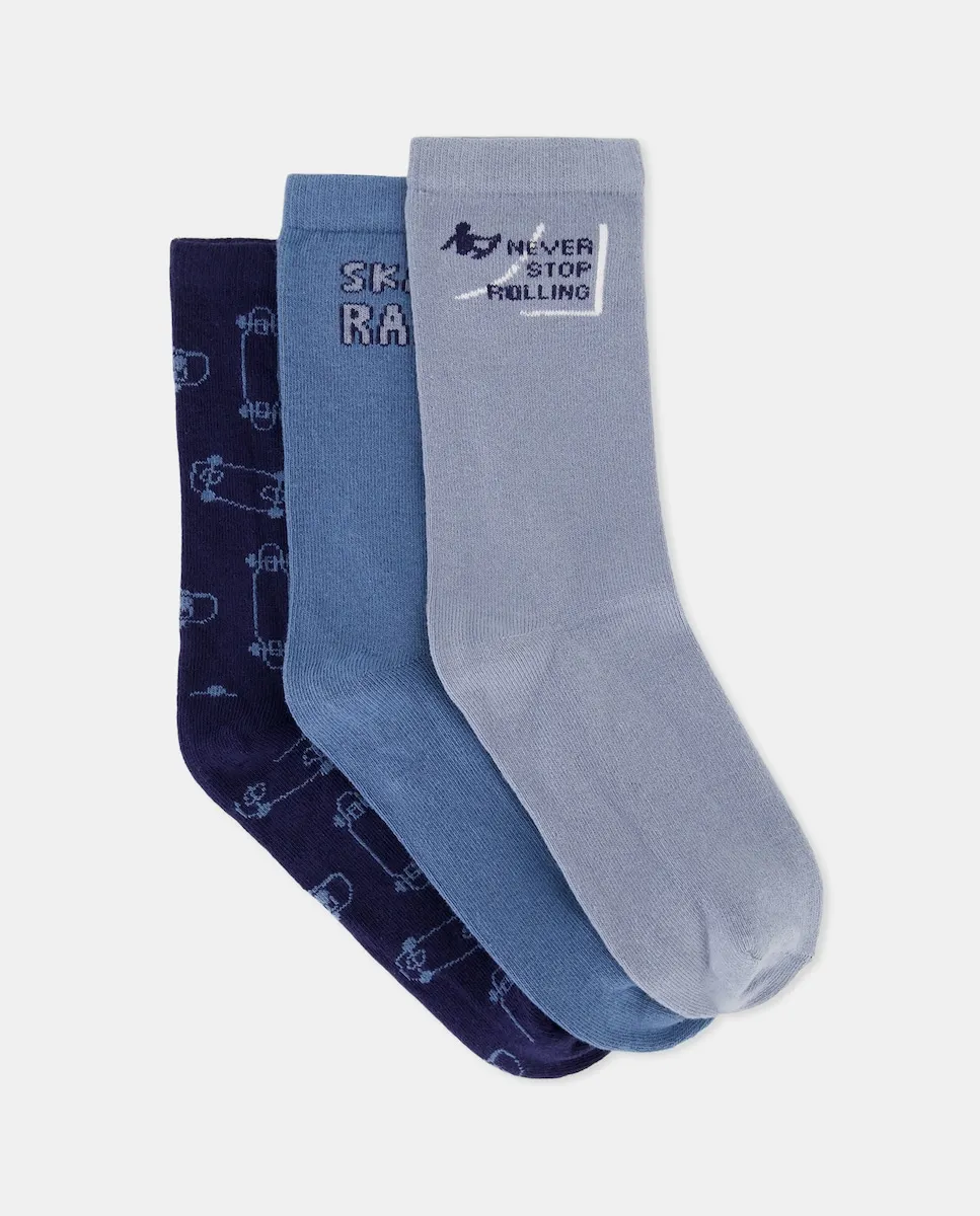 Набор из 3 детских носков с фантазийным принтом Cotton Juice, синий
Набор из 3 детских носков с фантазийным принтом Cotton Juice, синий