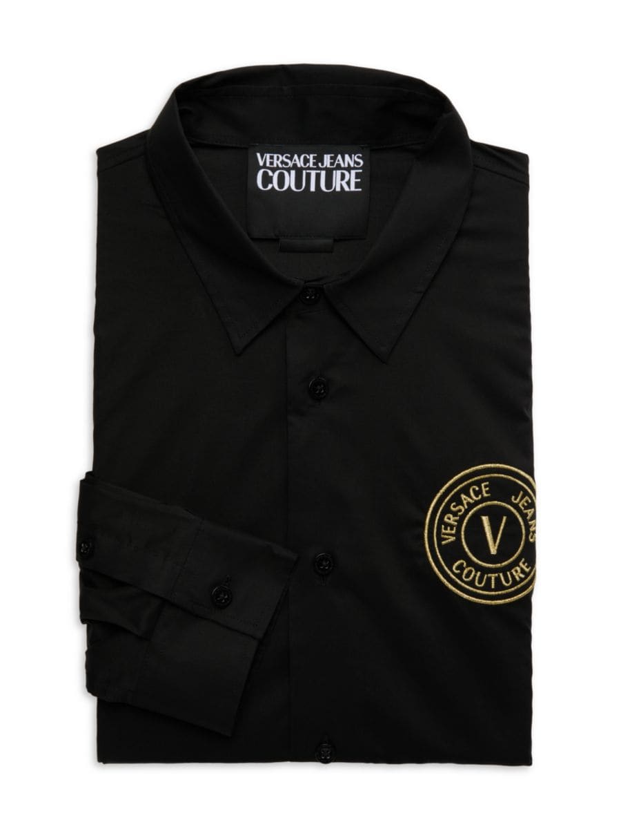 Рубашка из хлопка с графическим логотипом Versace Jeans Couture, черный
Рубашка из хлопка с графическим логотипом Versace Jeans Couture, черный