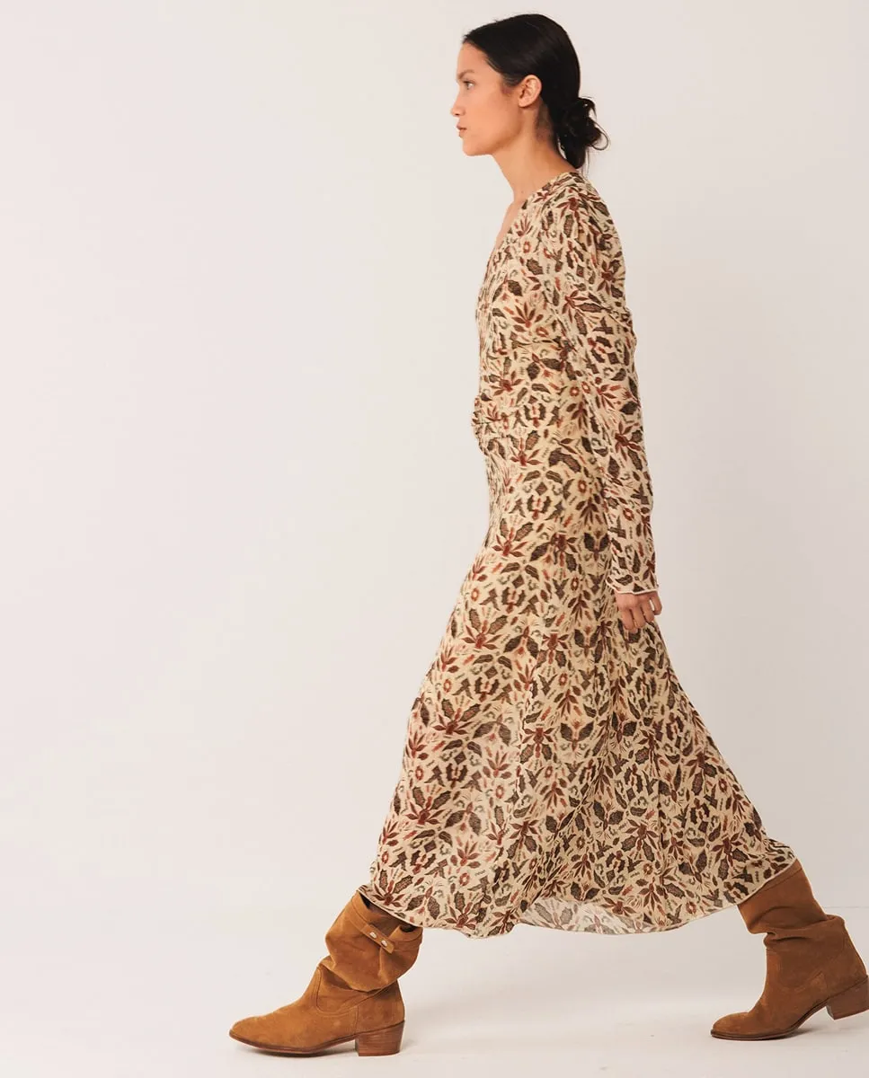 Миди-платье с длинными рукавами и V-образным вырезом Indi & Cold, бежевый
Миди-платье с длинными рукавами и V-образным вырезом Indi & Cold, бежевый