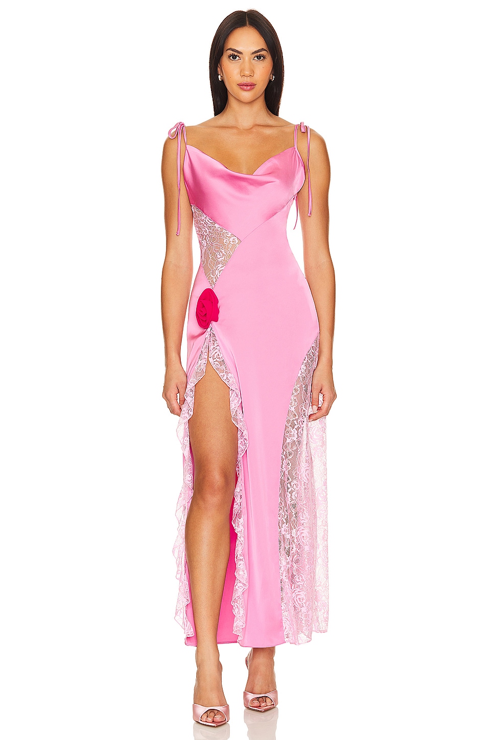 Платье макси китон For Love & Lemons, розовый 
Платье макси китон For Love & Lemons, розовый