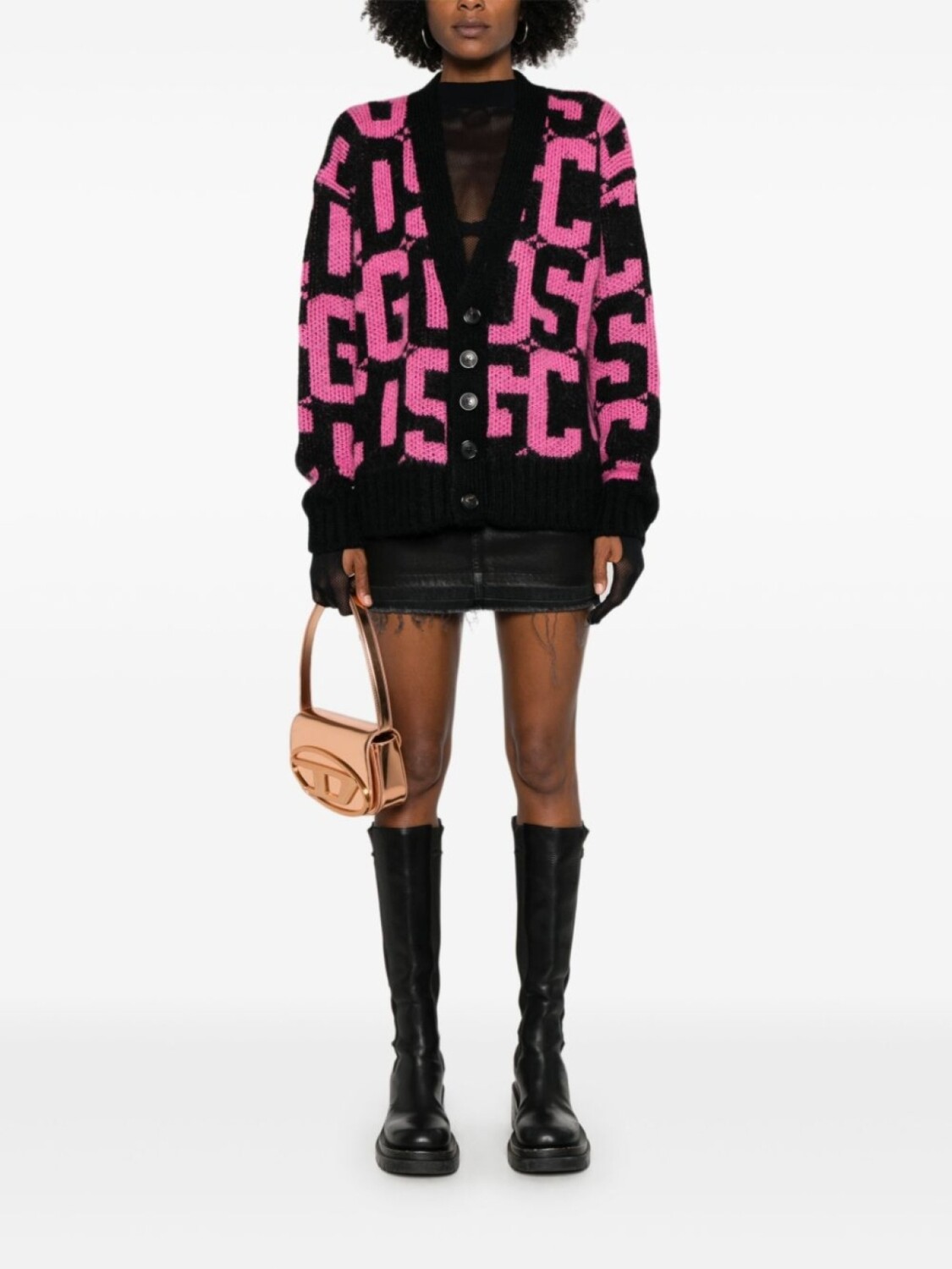 Gcds кардиган с монограммой, розовый
Gcds кардиган с монограммой, розовый