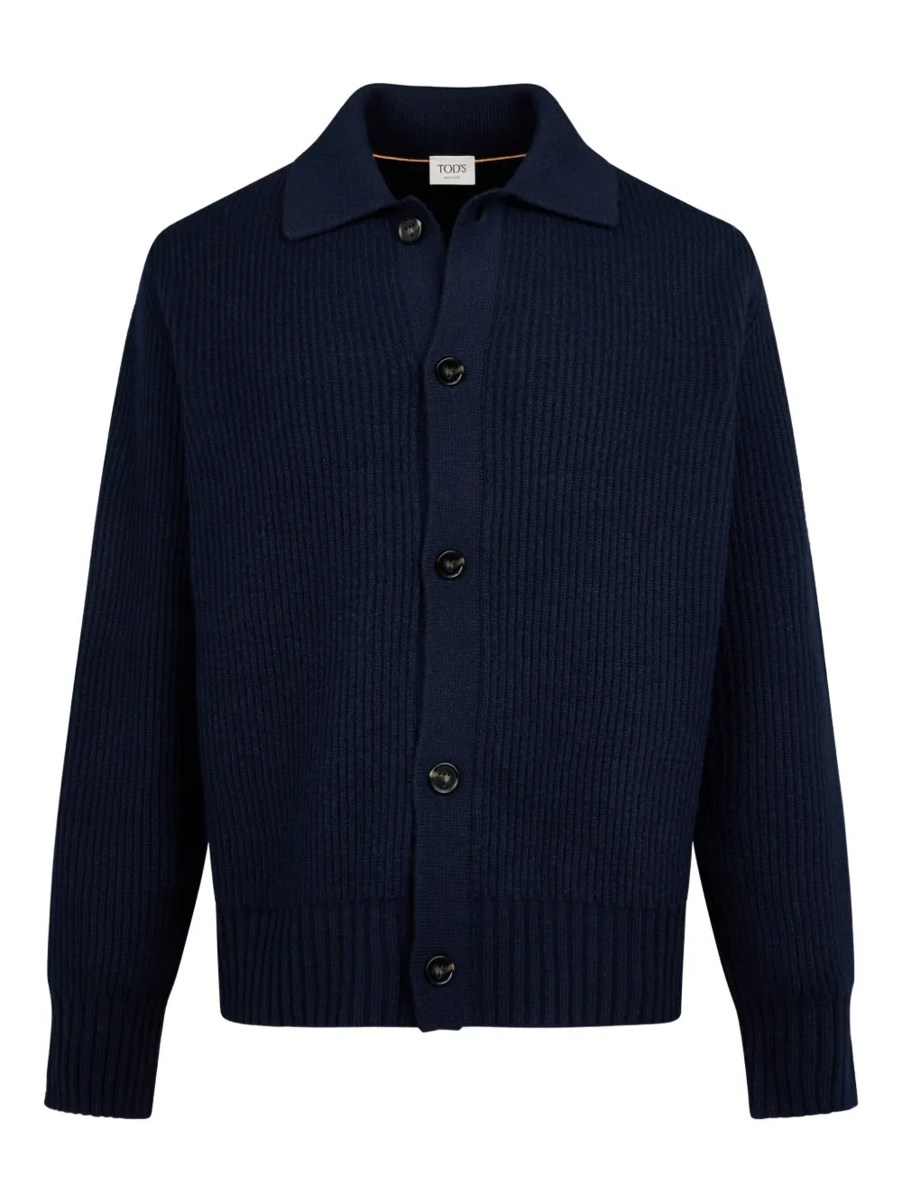 Кардиган в рубчик с воротником поло Tod'S, синий
Кардиган в рубчик с воротником поло Tod'S, синий