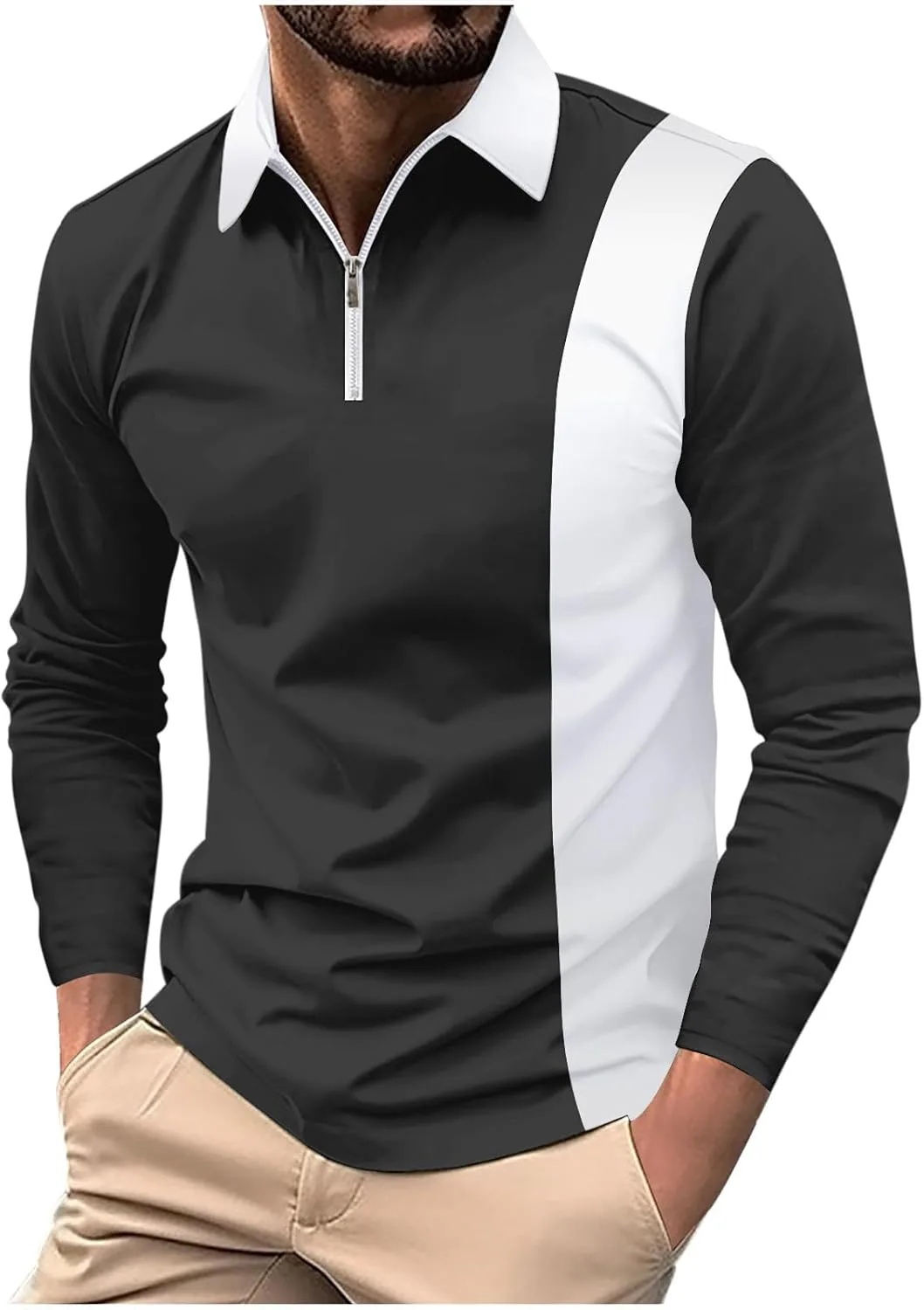 Мужская классическая поло с длинным рукавом на молнии Casual Color Block
Мужская классическая поло с длинным рукавом на молнии Casual Color Block