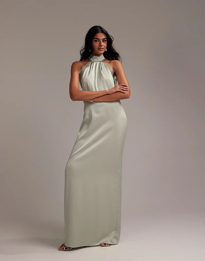 Платье макси с кружевными вставками и халтер-колонной для подружек невесты светло-зеленого цвета ASOS DESIGN
Платье макси с кружевными вставками и халтер-колонной для подружек невесты светло-зеленого цвета ASOS DESIGN