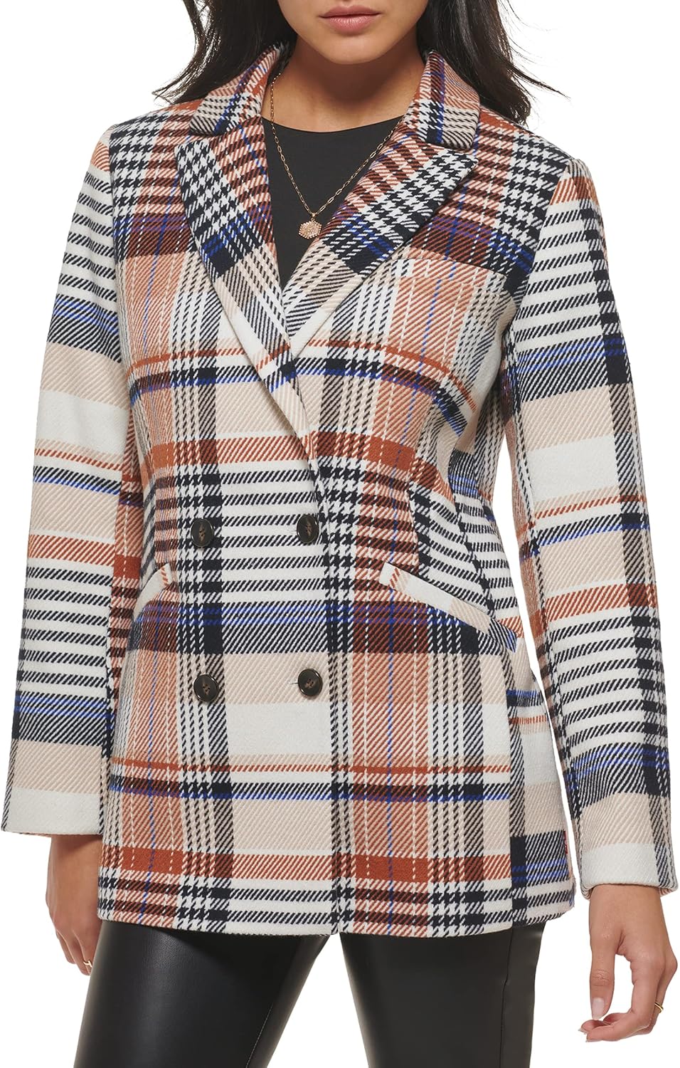 Женский двубортный пиджак Levi's из шерстяной смеси, Rust Multi Plaid
Женский двубортный пиджак Levi's из шерстяной смеси, Rust Multi Plaid