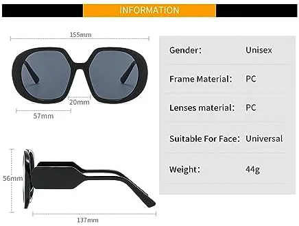 Большие солнцезащитные очки в винтажном стиле для женщин, круглые солнцезащитные очки красного цвета с защитой от УФ-излучения UV400 для мужчин и женщин MTZJH, White
Большие солнцезащитные очки в винтажном стиле для женщин, круглые солнцезащитные очки красного цвета с защитой от УФ-излучения UV400 для мужчин и женщин MTZJH, White