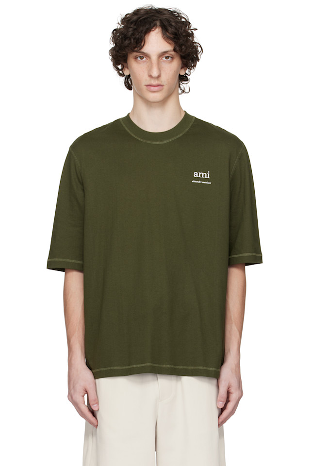 Хлопковая футболка Ami Paris, цвет loden
Хлопковая футболка Ami Paris, цвет loden