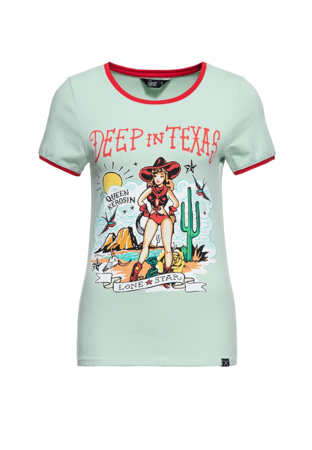 Рубашка с принтом и техасским узором Deep In Texas Queen Kerosin, мята
Рубашка с принтом и техасским узором Deep In Texas Queen Kerosin, мята
