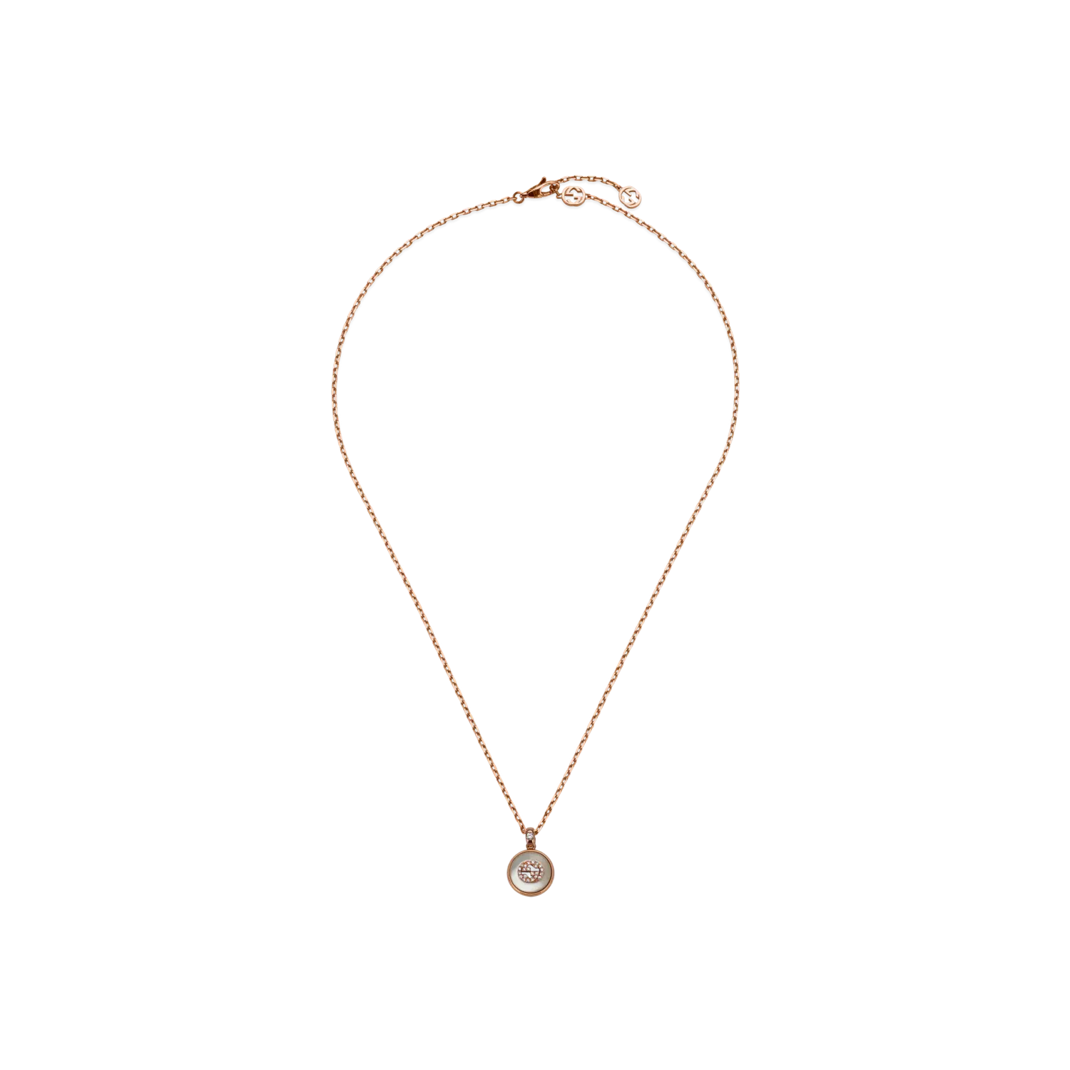 Колье Gucci Interlocking из розового золота с бриллиантами
Колье Gucci Interlocking из розового золота с бриллиантами