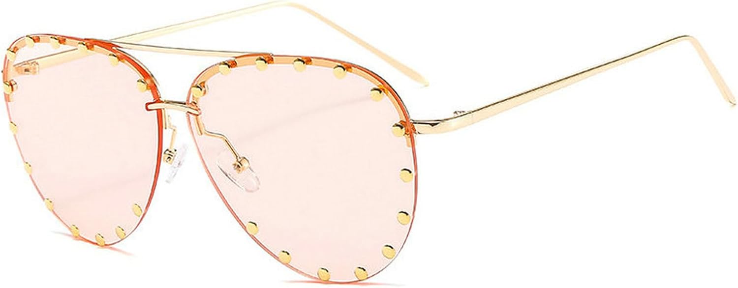 Женские солнцезащитные очки-пилот без оправы COTIA в стиле ретро-панк с заклепками, персонализированные, с зеркальными металлическими линзами в виде жабы, защита от ультрафиолета UV400, Champagne
Женские солнцезащитные очки-пилот без оправы COTIA в стиле ретро-панк с заклепками, персонализированные, с зеркальными металлическими линзами в виде жабы, защита от ультрафиолета UV400, Champagne