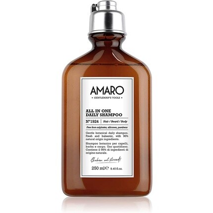 Ежедневный шампунь Amaro All In One N1924 для волос, бороды и тела, 250 мл, Farmavita
Ежедневный шампунь Amaro All In One N1924 для волос, бороды и тела, 250 мл, Farmavita
