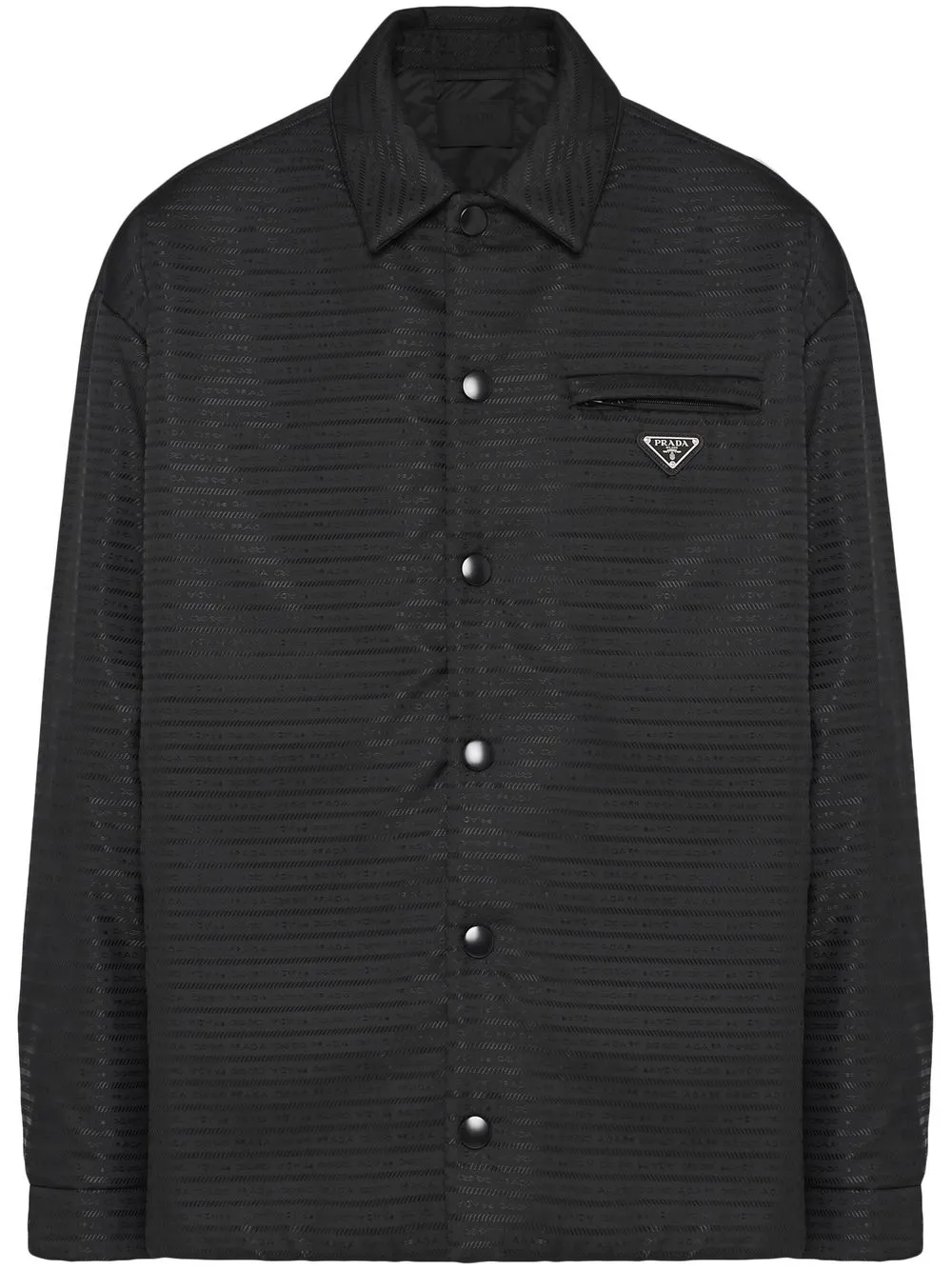 Дутая рубашка с логотипом Prada, черный 
Дутая рубашка с логотипом Prada, черный