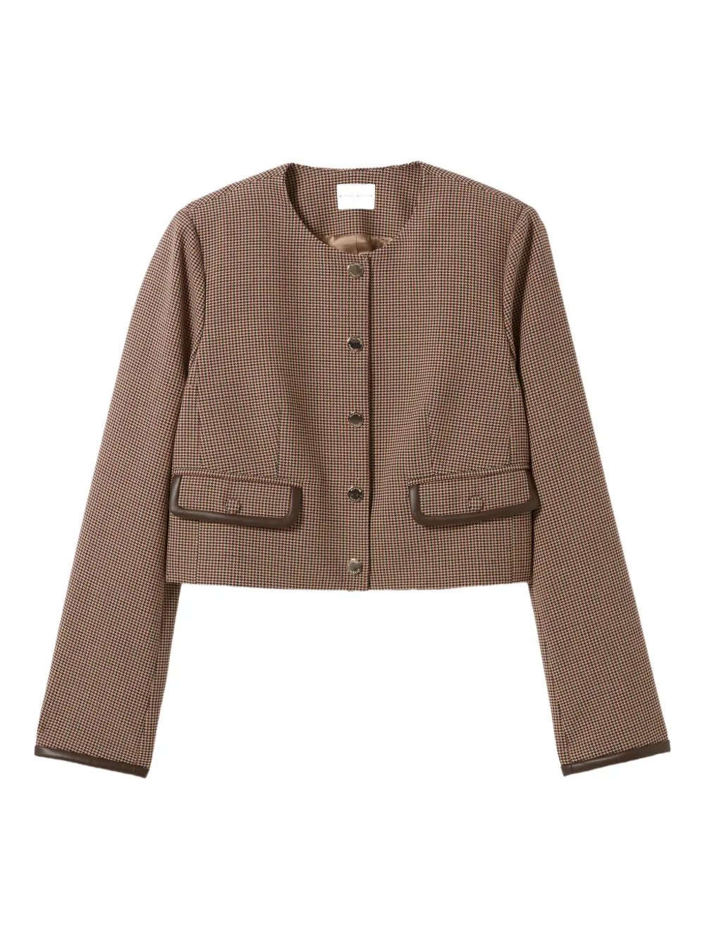 Укороченный жакет в ломаную клетку Claudie Pierlot, коричневый 
Укороченный жакет в ломаную клетку Claudie Pierlot, коричневый