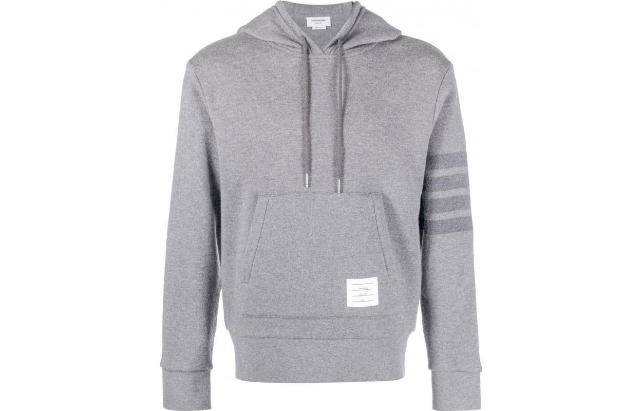 Полосатый вязаный худи со шнурком THOM BROWNE, серый
Полосатый вязаный худи со шнурком THOM BROWNE, серый