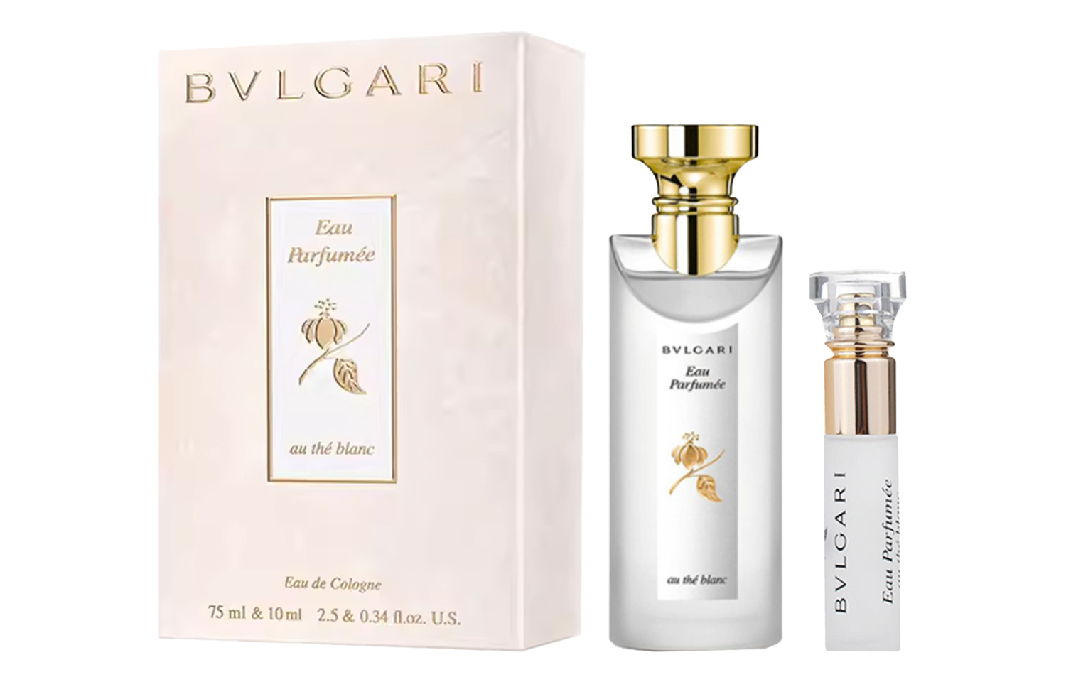 Парфюмерный набор BVLGARI Eau Parfumée Au Thé Blanc, 75 мл+10 мл
Парфюмерный набор BVLGARI Eau Parfumée Au Thé Blanc, 75 мл+10 мл