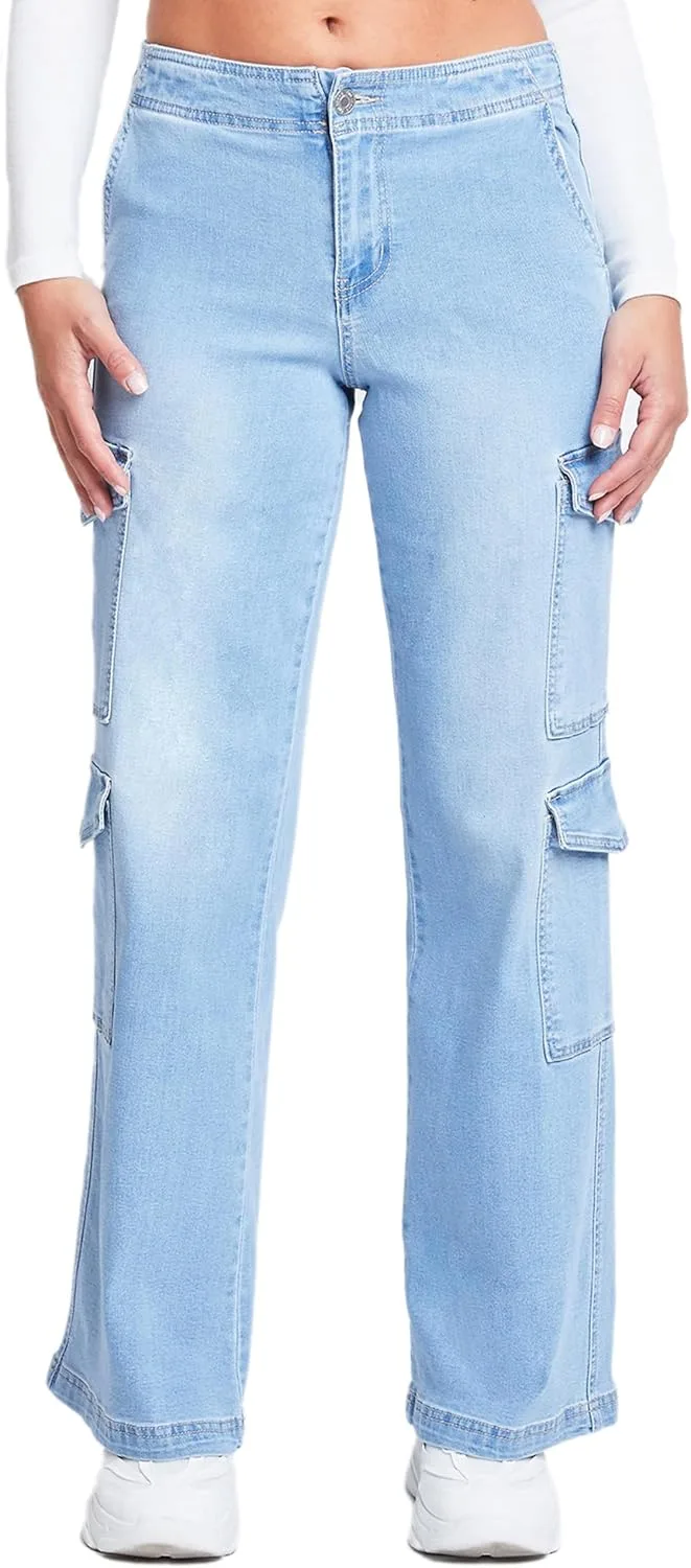 YMI Women's Wide Leg Double Cargo Jean
YMI Women's Wide Leg Double Cargo Jean