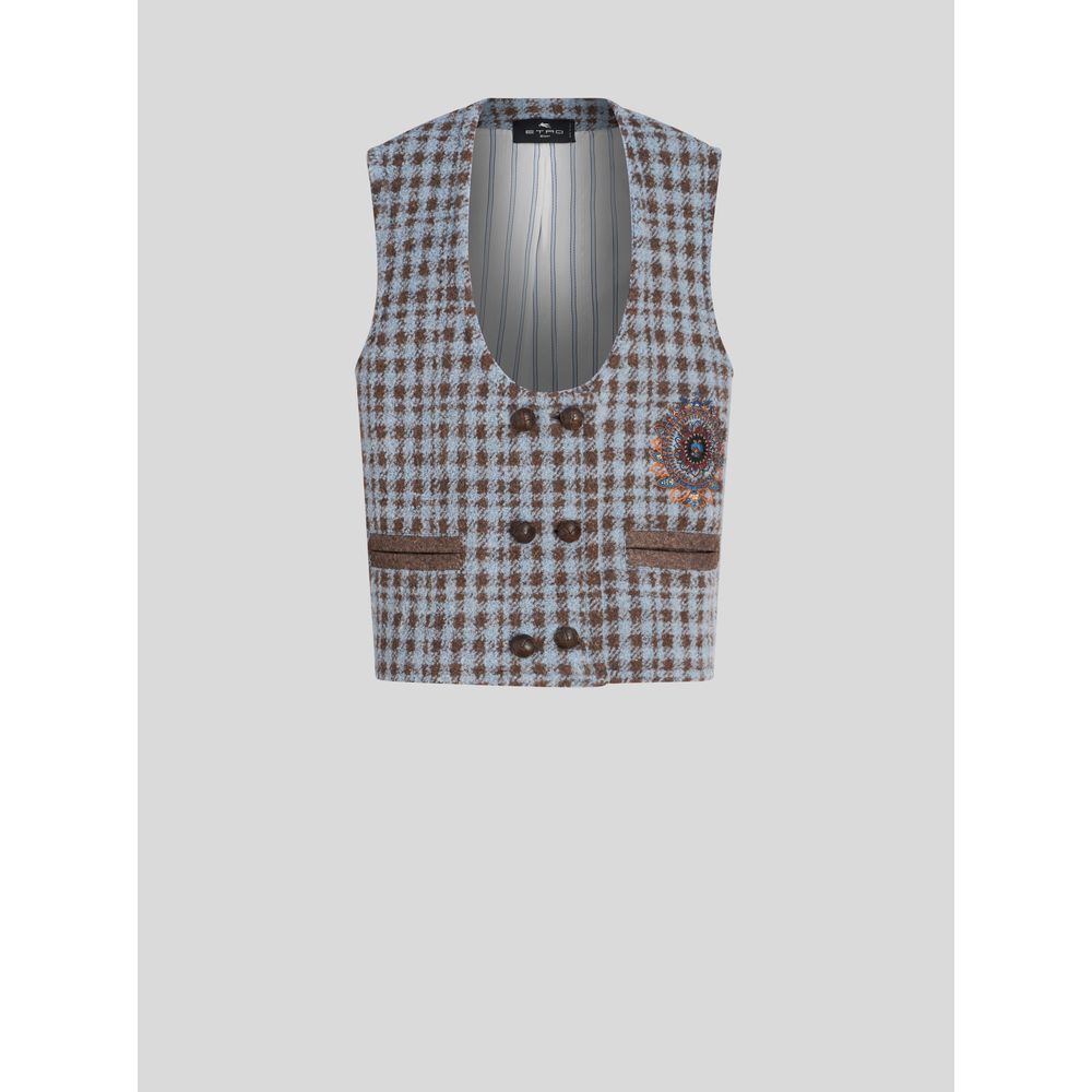 Свободный жилет в узор «гусиная лапка» с вышивкой ETRO
Свободный жилет в узор «гусиная лапка» с вышивкой ETRO
