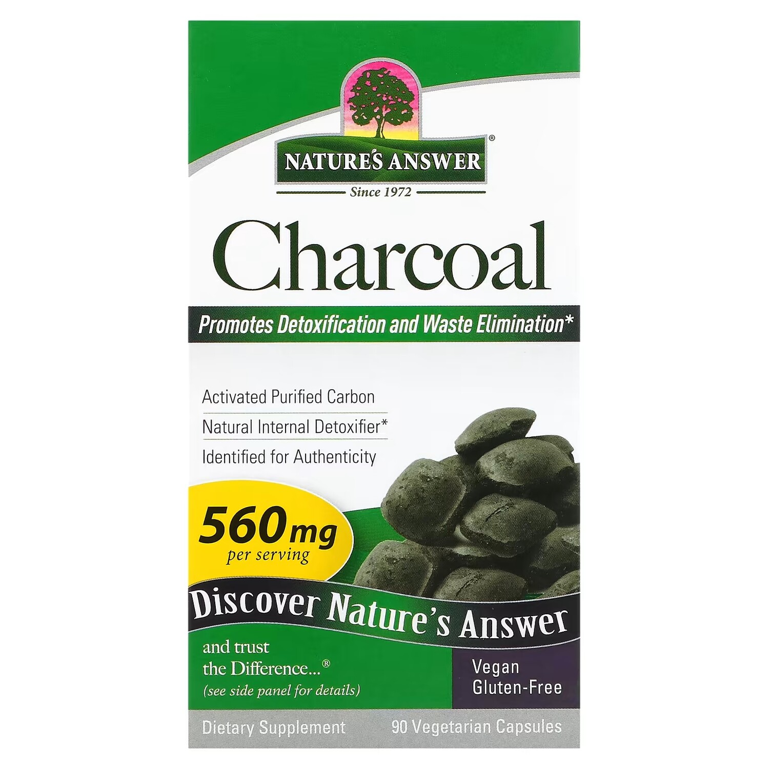 Уголь Nature's Answer 560 мг, 90 капсул
Уголь Nature's Answer 560 мг, 90 капсул