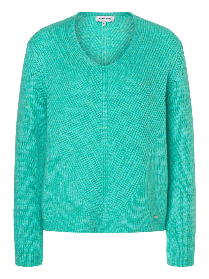 Уютный свитер в рубчик цвета ледяной мяты More & More
Уютный свитер в рубчик цвета ледяной мяты More & More
