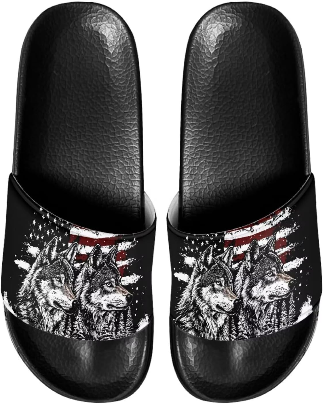 Сланцы для мужчин, противоскользящие, быстро сохнущие, мягкие и легкие, с открытым носком Pugasmiru, America Flag Wolf Pattern
Сланцы для мужчин, противоскользящие, быстро сохнущие, мягкие и легкие, с открытым носком Pugasmiru, America Flag Wolf Pattern