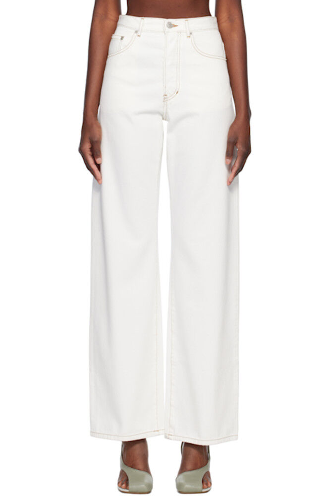 Джинсы Off-White с контрастной строчкой Dries Van Noten 
Джинсы Off-White с контрастной строчкой Dries Van Noten