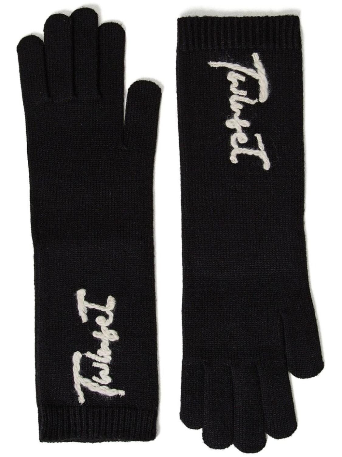 Вязаные перчатки с вышитым логотипом TWINSET, черный
Вязаные перчатки с вышитым логотипом TWINSET, черный