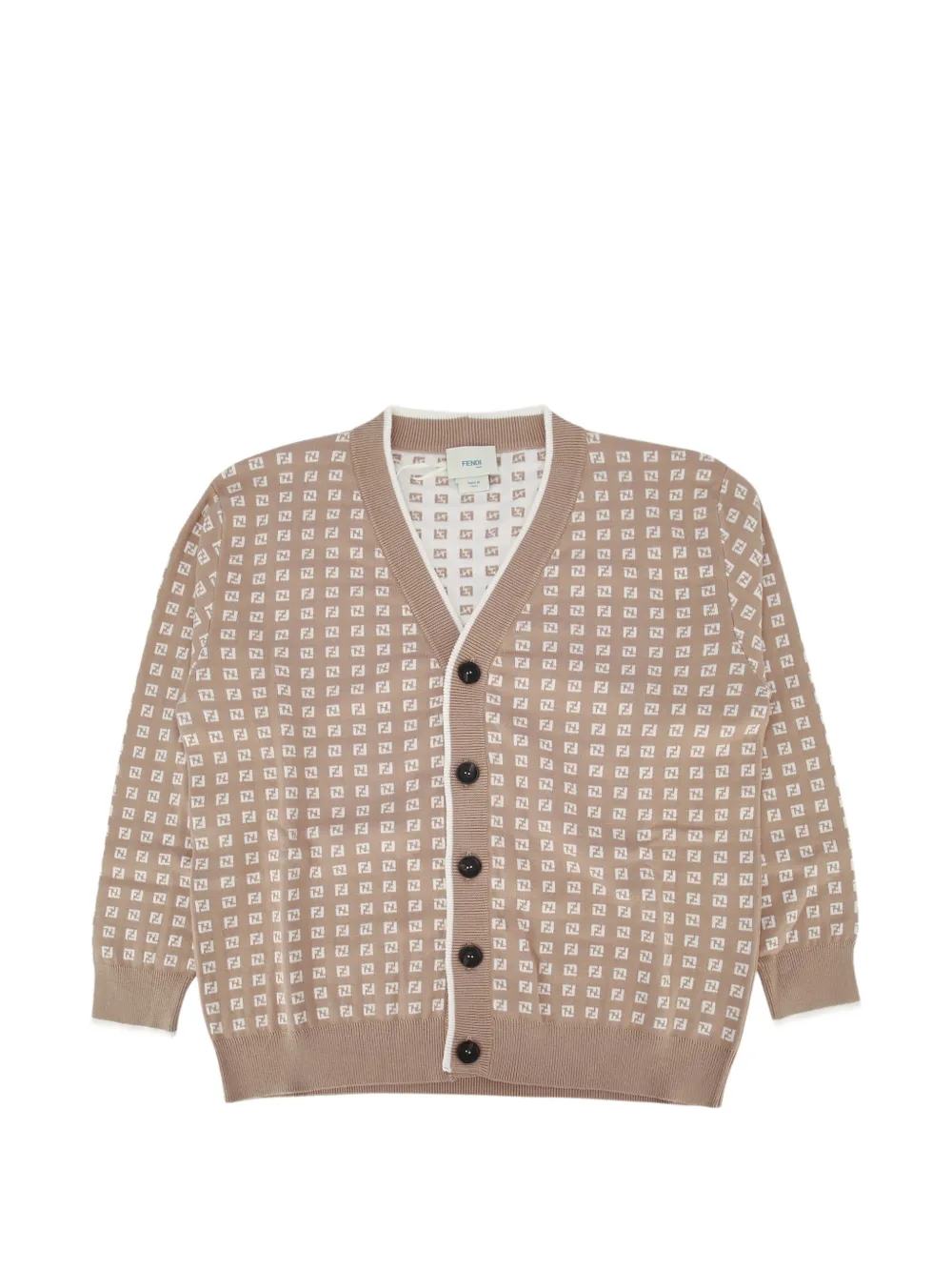 Кардиган с микро-логотипом FF Fendi Kids, бежевый
Кардиган с микро-логотипом FF Fendi Kids, бежевый