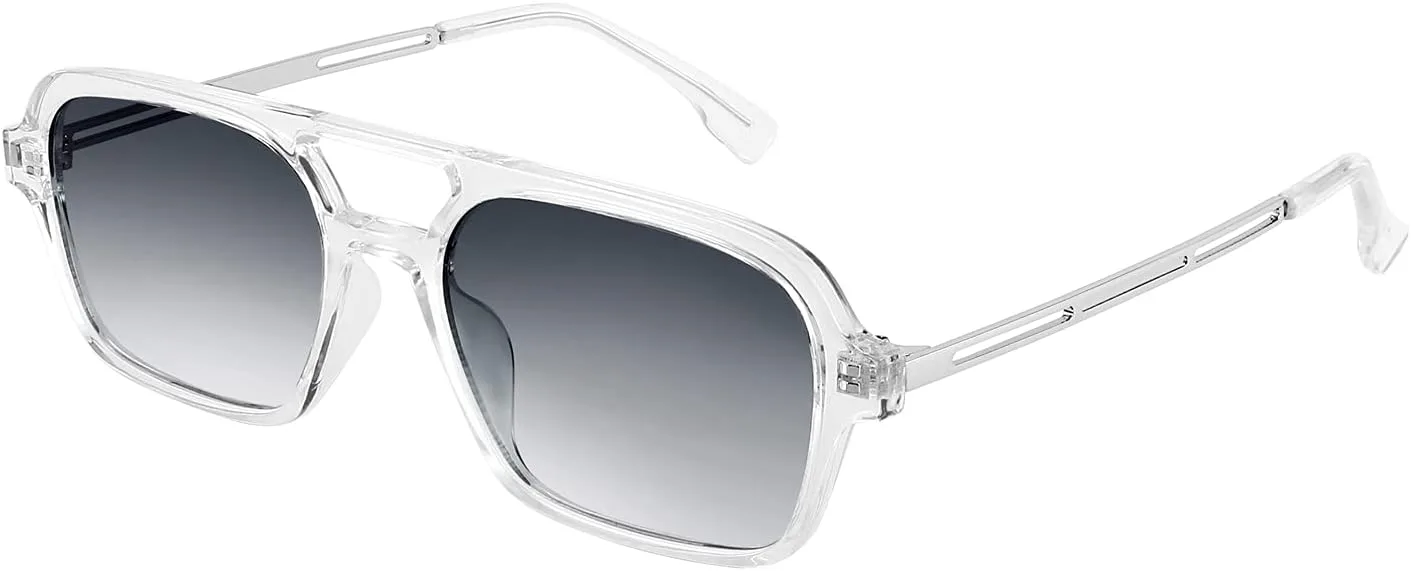 Винтажные квадратные солнцезащитные очки-авиаторы FEISEDY 70-х годов, плоские, металлические, для женщин и мужчин, модель B2752, Transparent Frame/Gradient Grey Lens
Винтажные квадратные солнцезащитные очки-авиаторы FEISEDY 70-х годов, плоские, металлические, для женщин и мужчин, модель B2752, Transparent Frame/Gradient Grey Lens