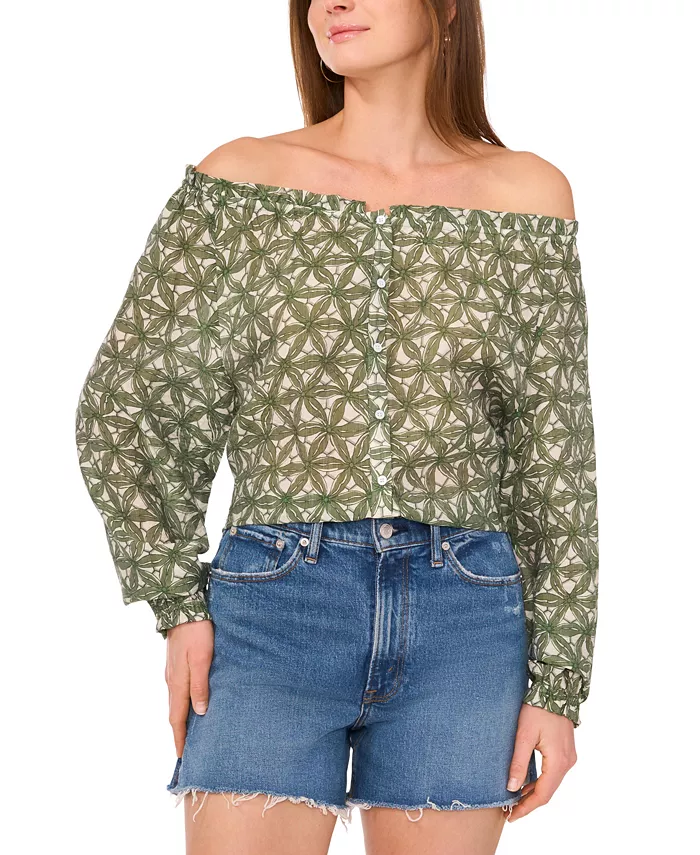 Женская блузка с открытыми плечами и цветочным принтом Vince Camuto, зеленый
Женская блузка с открытыми плечами и цветочным принтом Vince Camuto, зеленый
