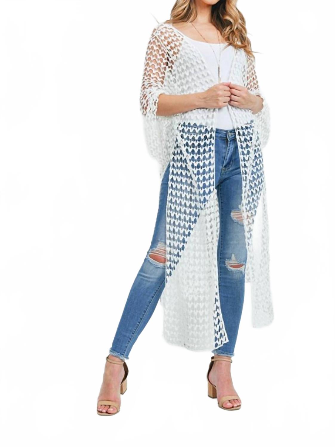 Длинный вязаный кардиган белый Riah Fashion
Длинный вязаный кардиган белый Riah Fashion