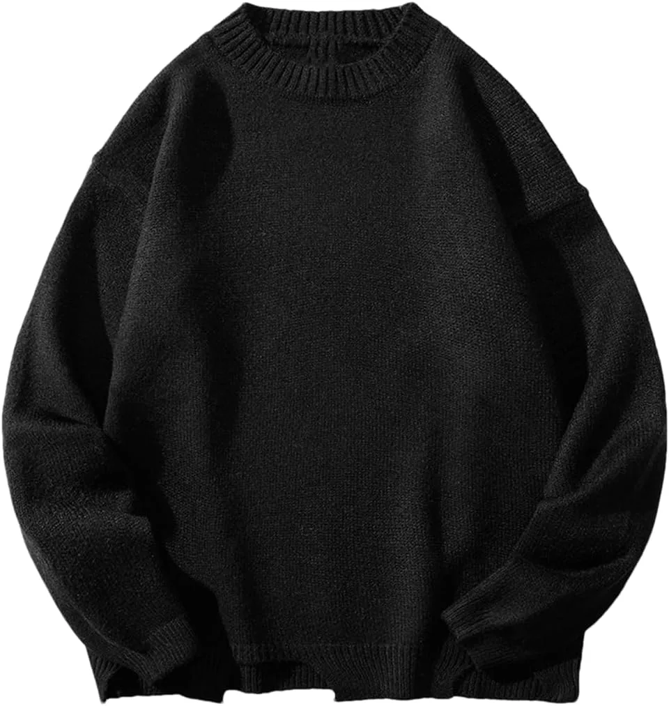 Мужской свитер с круглым вырезом и рваным эффектом
Мужской свитер с круглым вырезом и рваным эффектом