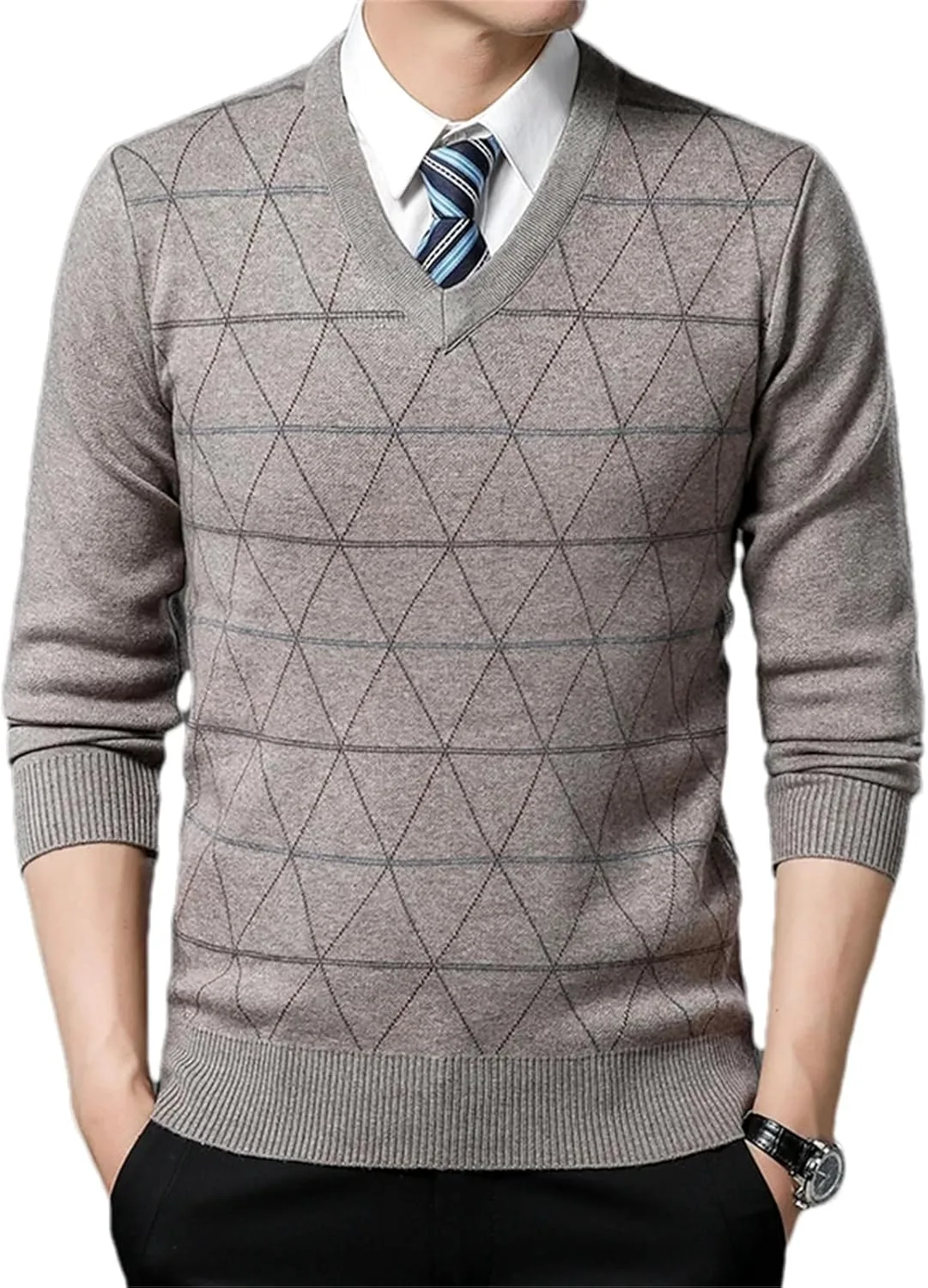 Мужской ретро пуловер V-образный вырез длинный рукав теплый полосатый свитер
Мужской ретро пуловер V-образный вырез длинный рукав теплый полосатый свитер