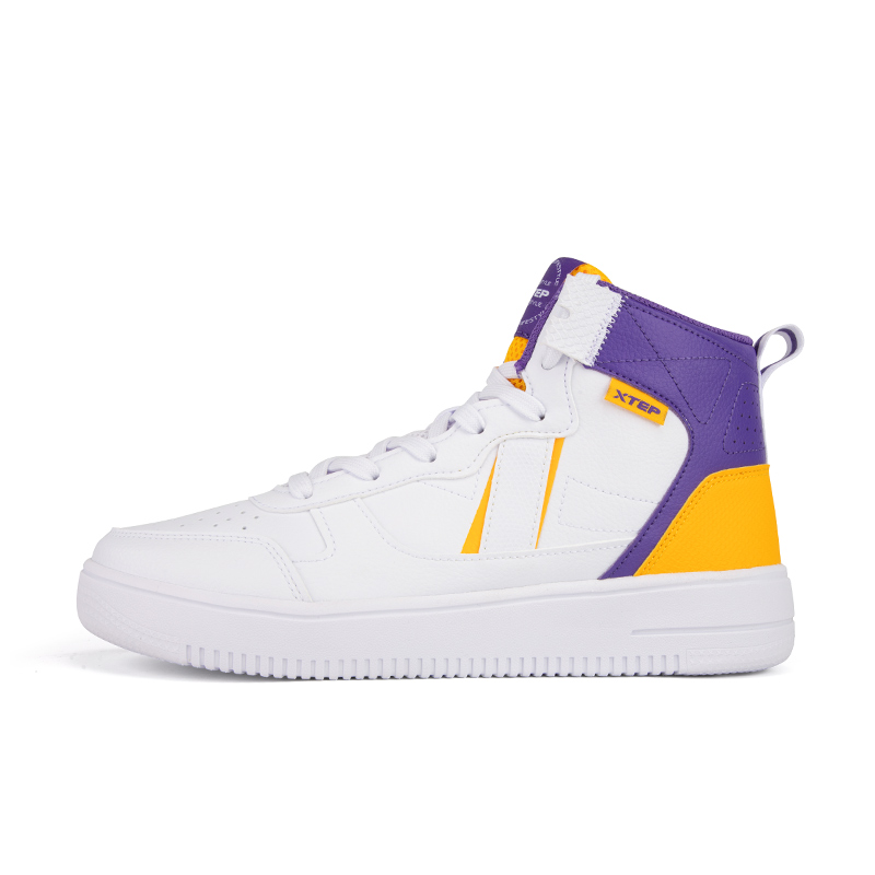 Термостойкие нескользящие дышащие высокие скейтбордские кроссовки мужские белый фиолетовый желтый XTEP
Термостойкие нескользящие дышащие высокие скейтбордские кроссовки мужские белый фиолетовый желтый XTEP