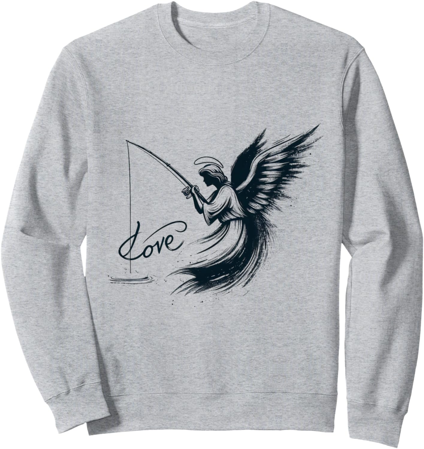 Ангел с удочкой, надпись «любовь», романтический мотив, толстовка Engel Und Liebe Designs Von Drosoman, серый
Ангел с удочкой, надпись «любовь», романтический мотив, толстовка Engel Und Liebe Designs Von Drosoman, серый