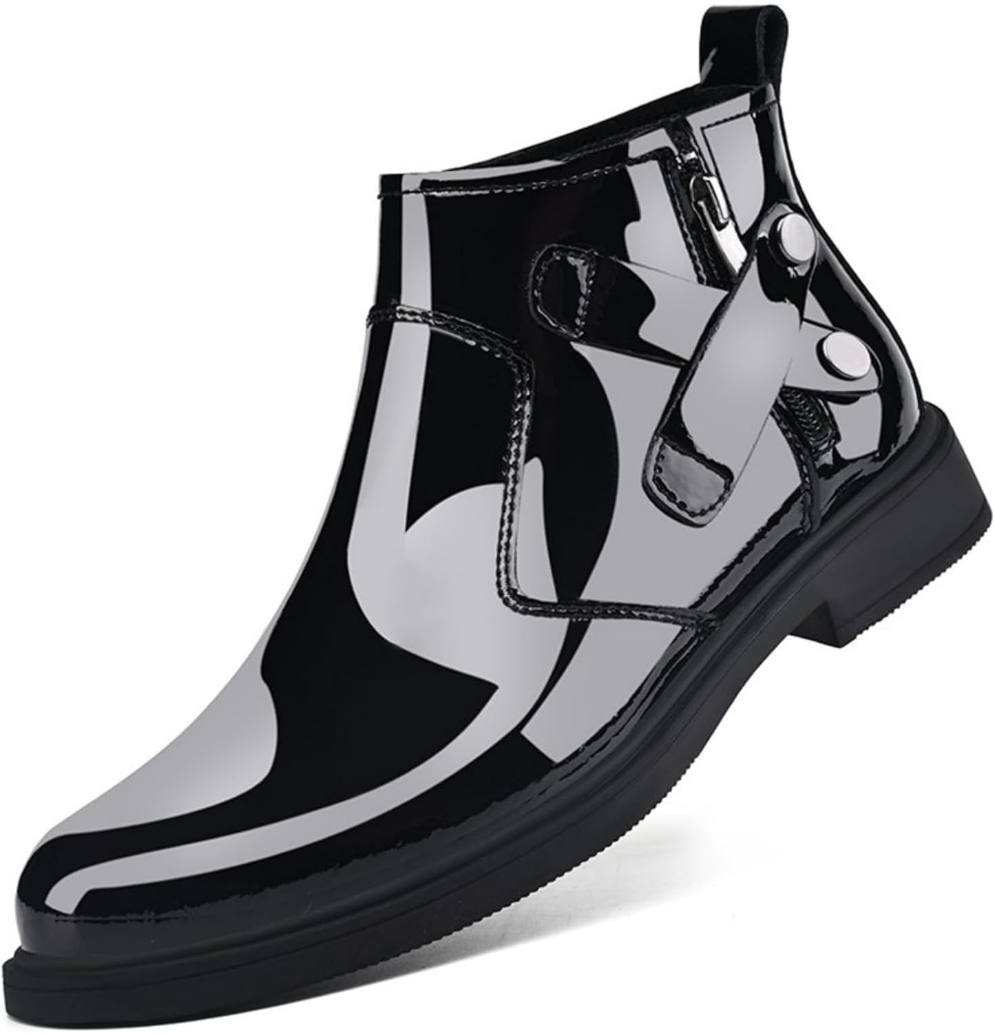 Мужские ботинки челси из черной лакированной кожи с боковой молнией и металлической пряжкой, Двойная подкладка (плюшевая и сетчатая ткань), Повседневные классические ботильоны для мужчин, теплые и удобные Kelibasi
Мужские ботинки челси из черной лакированной кожи с боковой молнией и металлической пряжкой, Двойная подкладка (плюшевая и сетчатая ткань), Повседневные классические ботильоны для мужчин, теплые и удобные Kelibasi